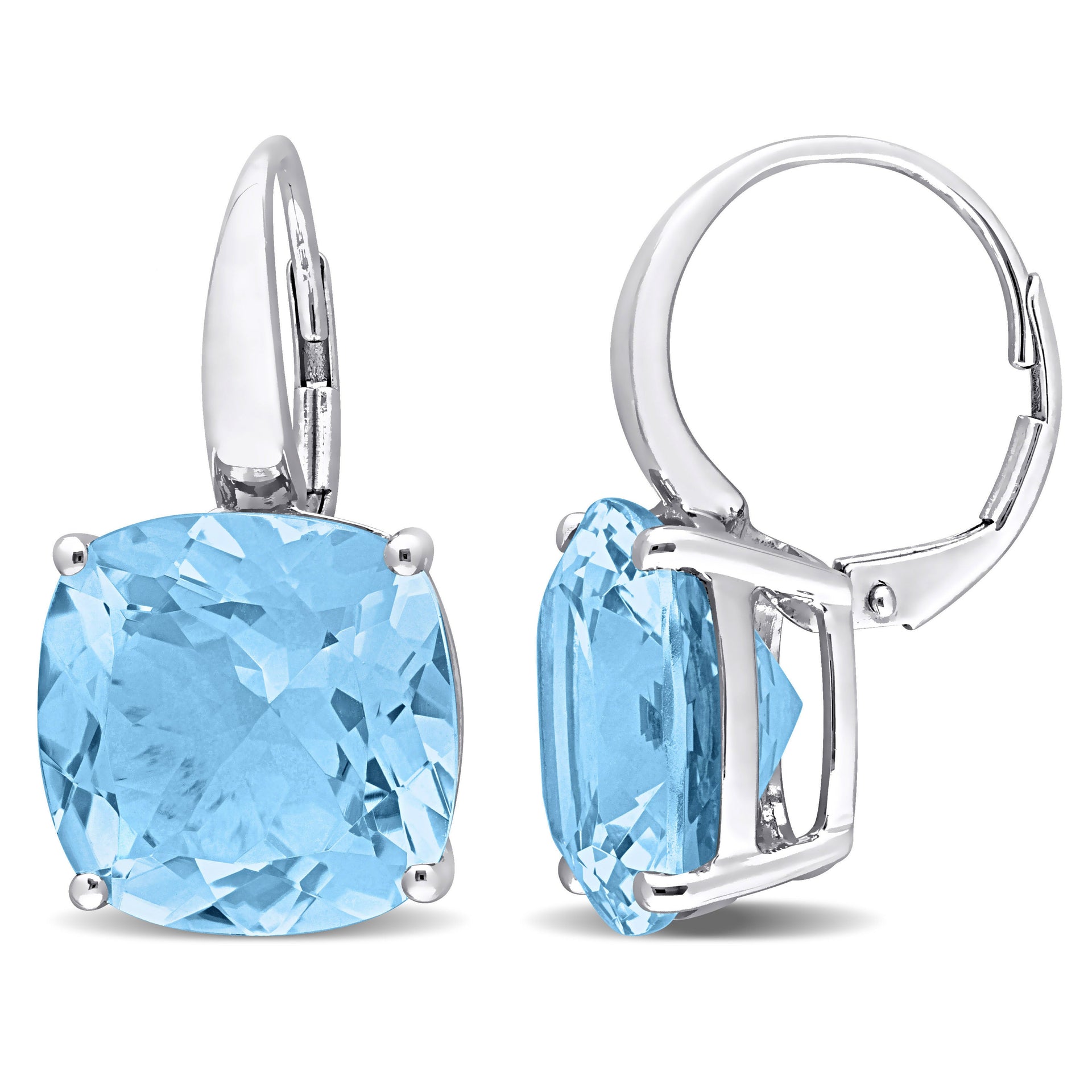 23 1/3ct TW Sky Blue Topaz Leverback Earrings in 14k White Gold