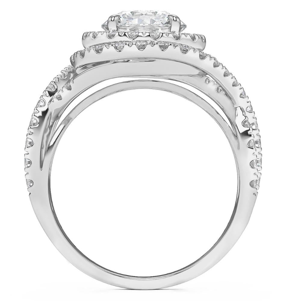 2.65Ct Halo Lab Grown Diamond Engagement Ring White Gold