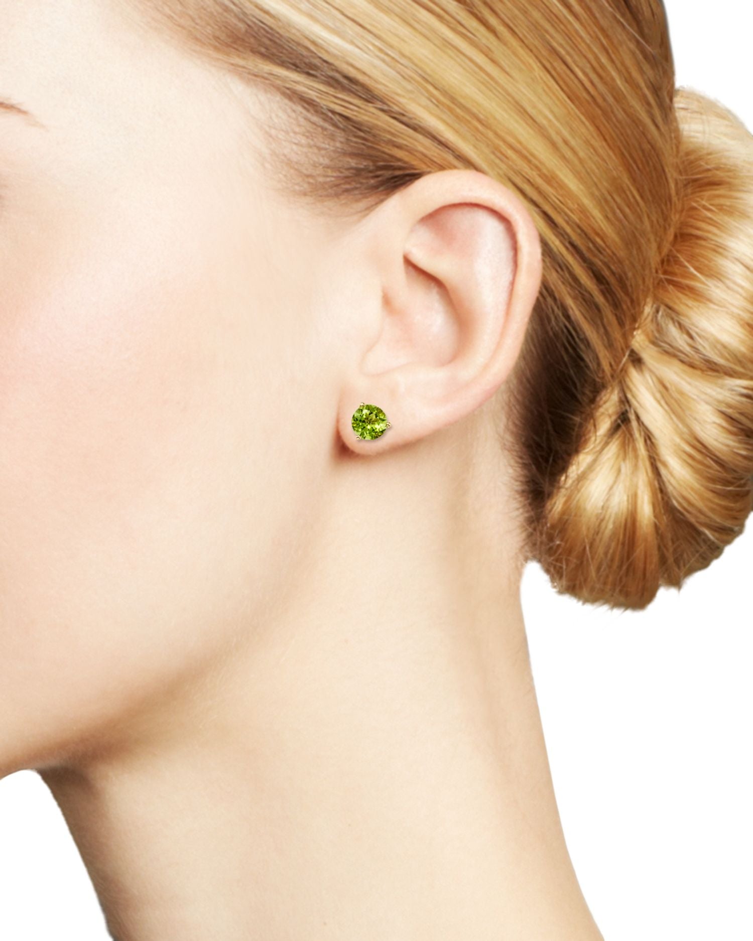 Gemstone Stud Earrings in 14K Gold - Exclusive