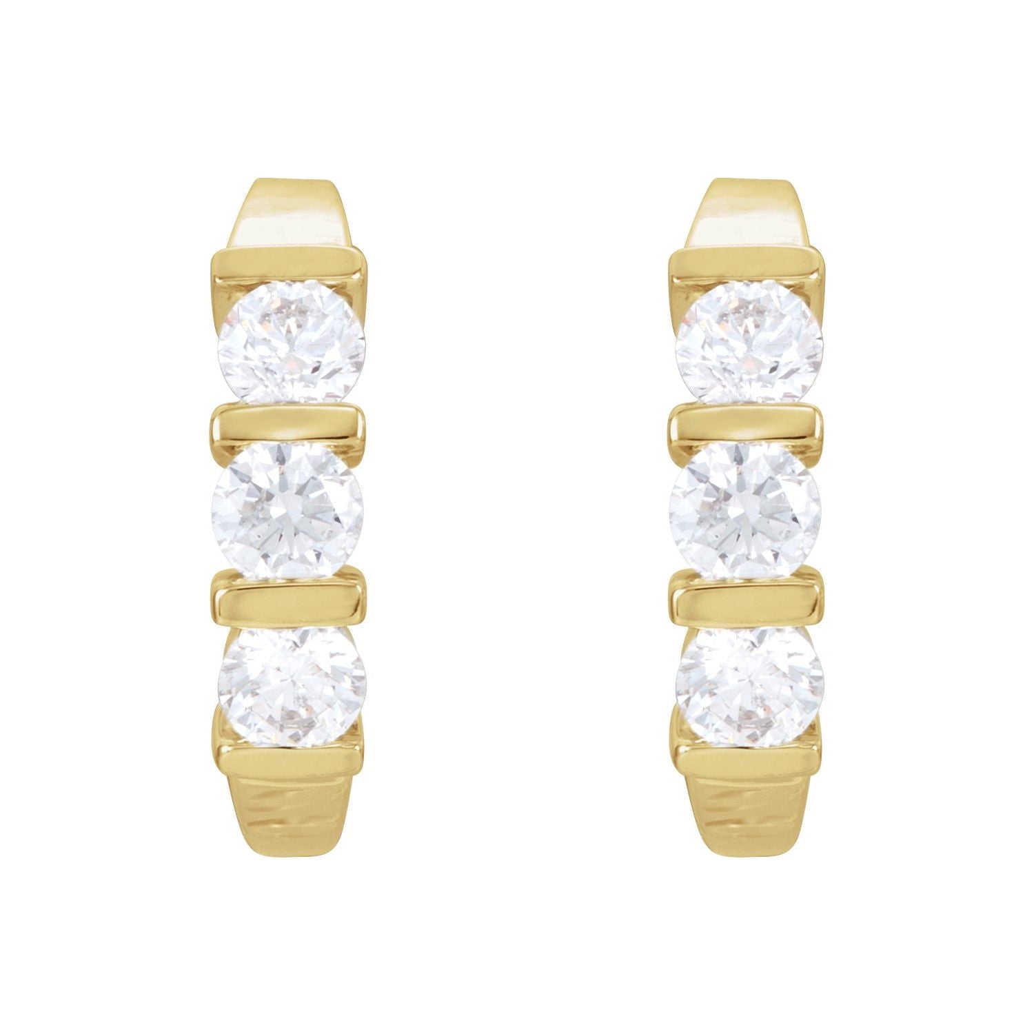 14K Gold 1 3/8ct Lab-grown Diamond Earrings Clarity SI Color G-H