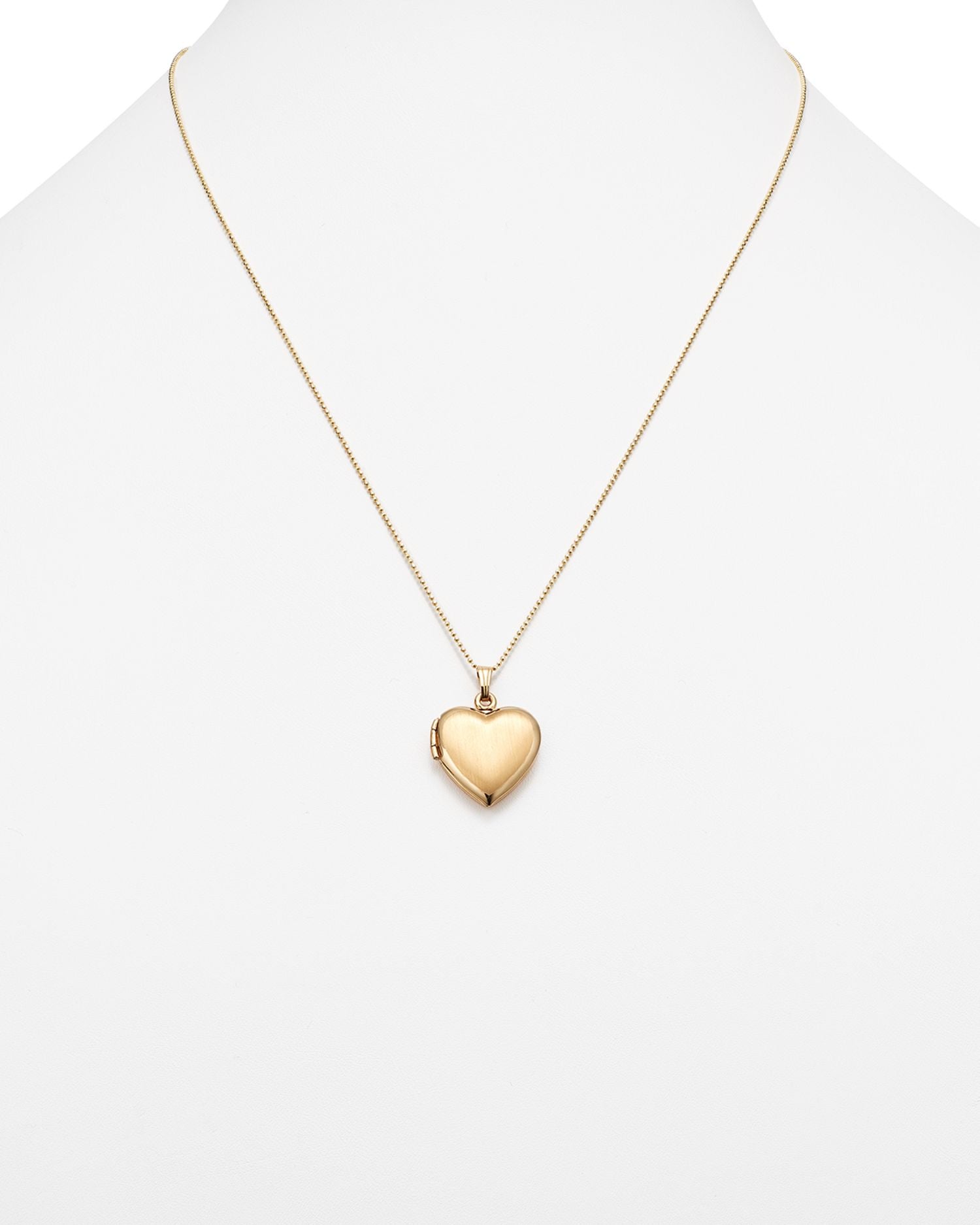 14K Yellow Gold Heart Locket Necklace, 22' - Exclusive