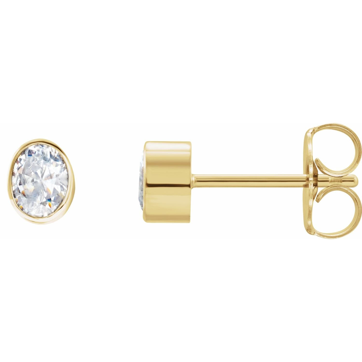 14K Gold 1/3ct Lab-grown Diamond Stud Earrings Clarity SI Color G-H