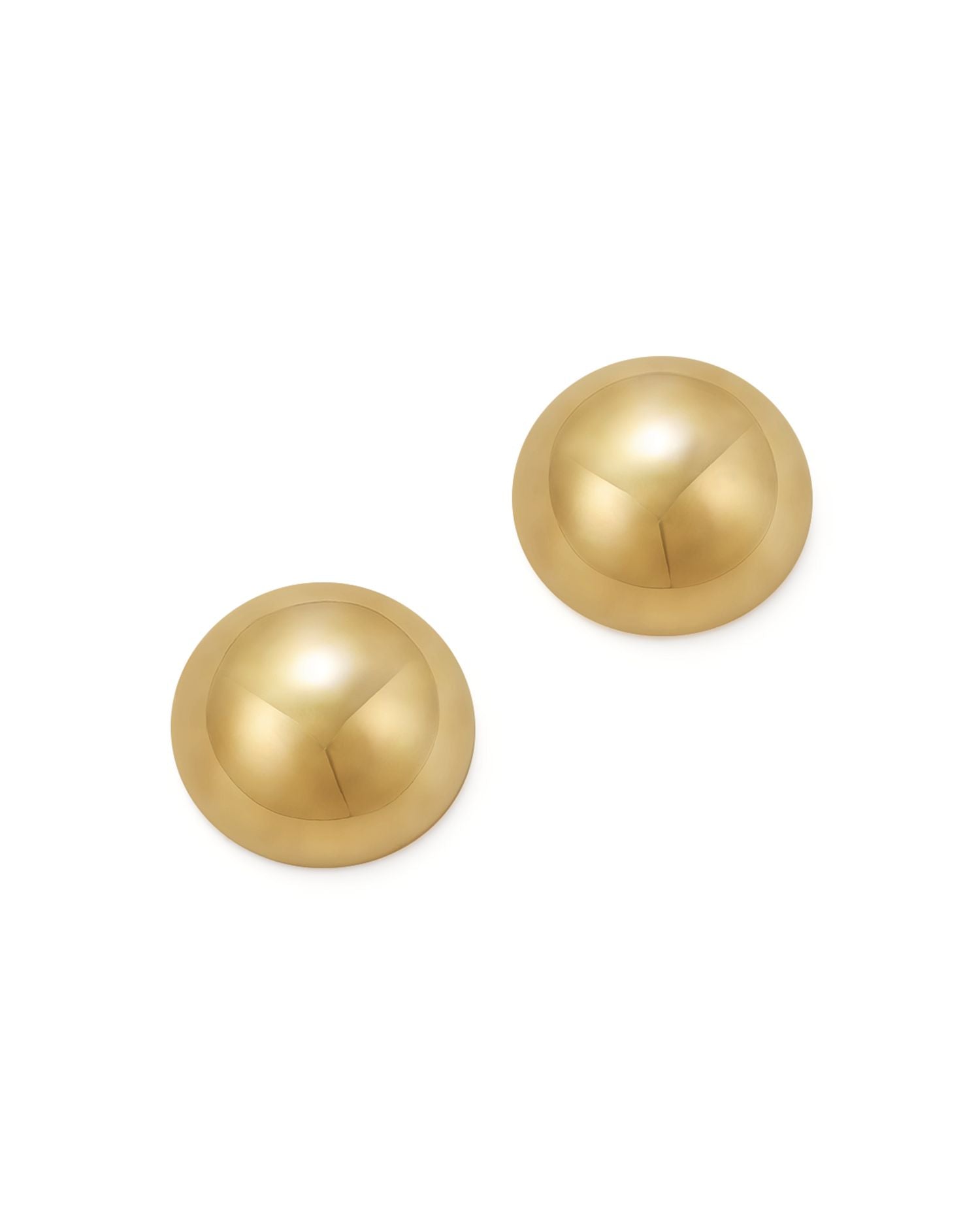 14K Yellow Gold Polished Button Earrings, 12mm - Exclusive
