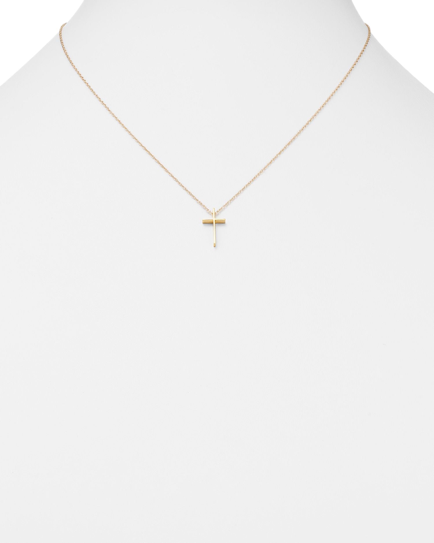 14K Yellow Gold Small Cross Pendant Necklace, 18' - Exclusive
