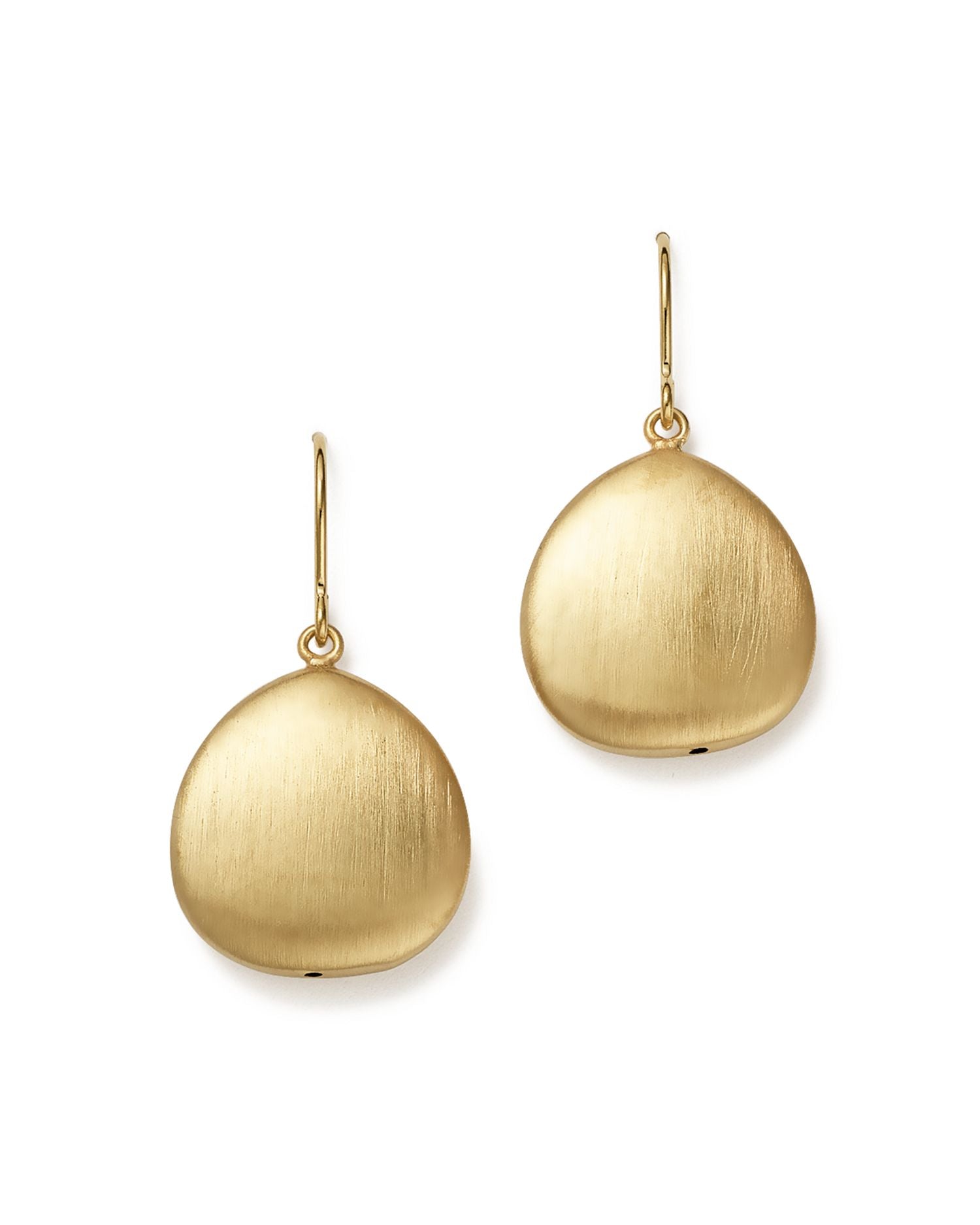 14K Yellow Gold Satin Finish Drop Earrings - Exclusive