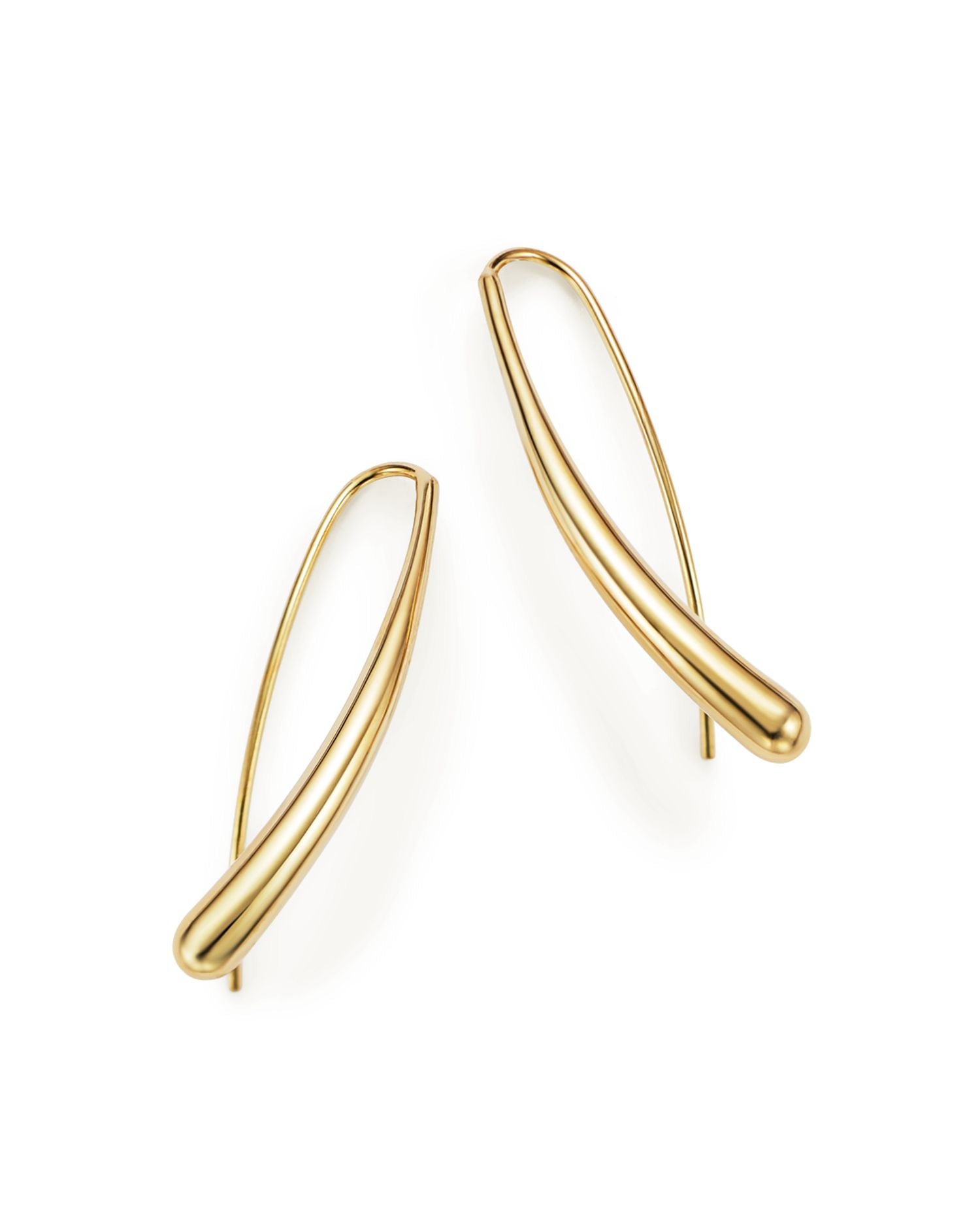 14K Yellow Gold Long Tear Drop Earrings - Exclusive