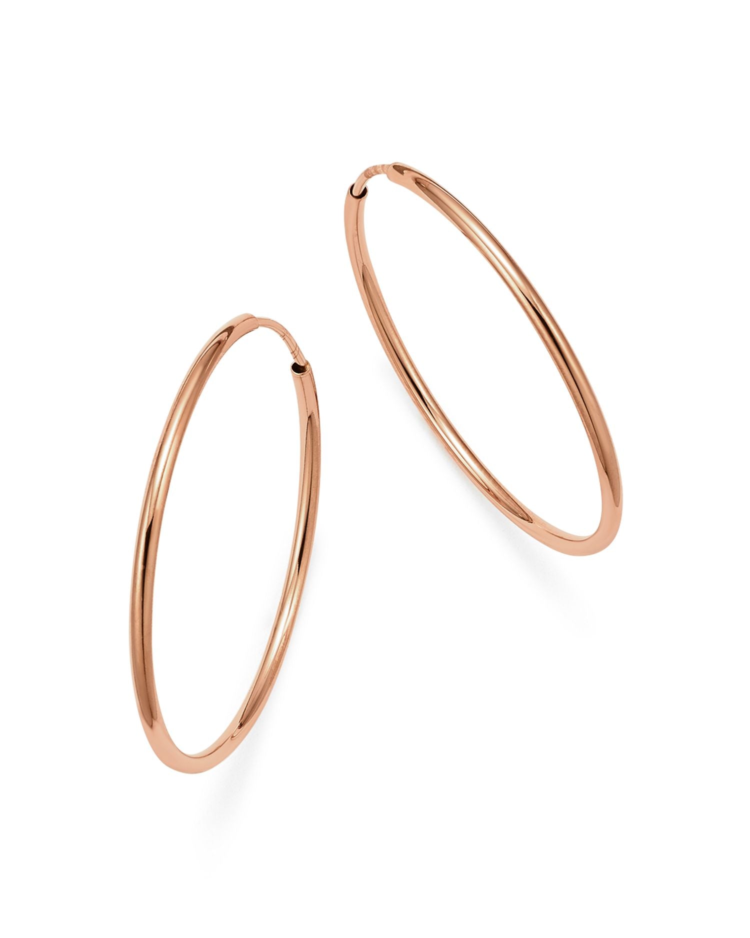 14K Rose Gold Endless Hoop Earrings - Exclusive