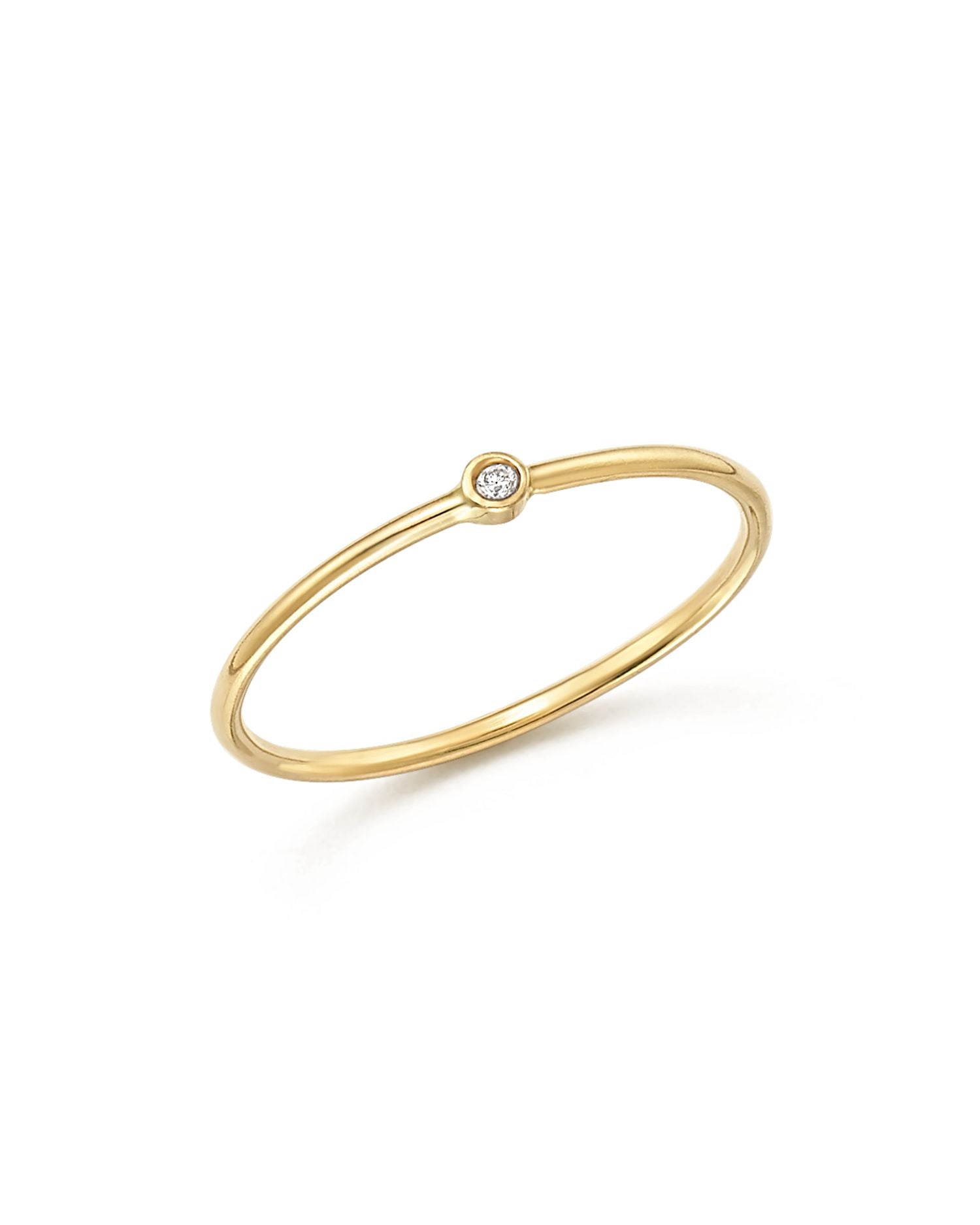 Zoë Chicco 14K Yellow Gold Thin Ring with Diamond