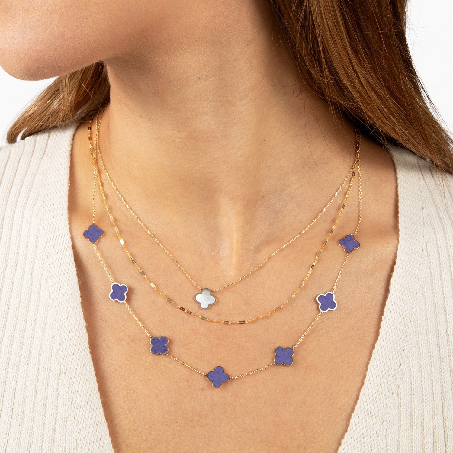 Small Amethyst Clover Necklace