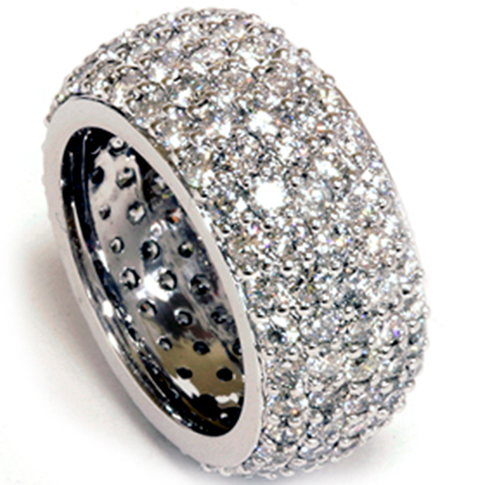5 3/4ct Pave Diamond Eternity Wedding Anniversary Ring