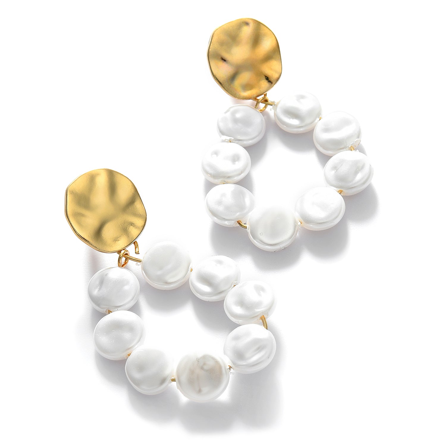 Gold Plated Pearl Beaded Drop Earring