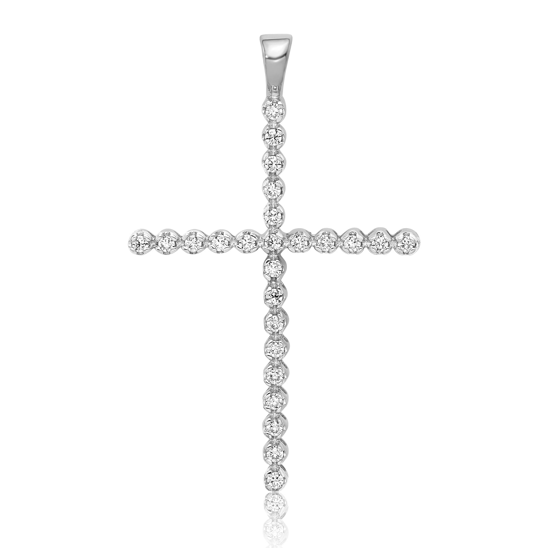 14K White Gold Lab Grown Diamond Cross Pendant (0.25ct VS G-H)