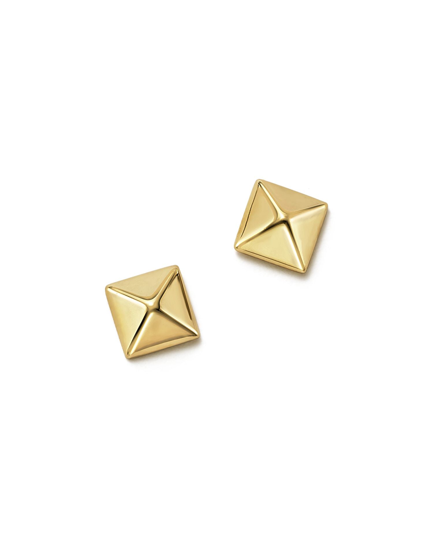 14K Yellow Gold Small Pyramid Post Earrings - Exclusive
