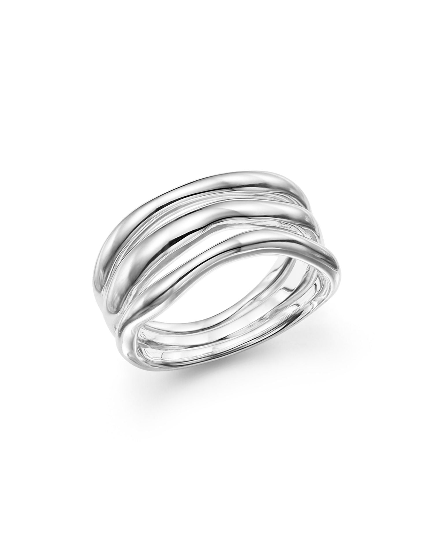 Glamazon® Sterling Silver Triple-Band Squiggle Ring