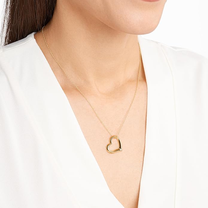 18K Gold Open Heart Iconic Necklace