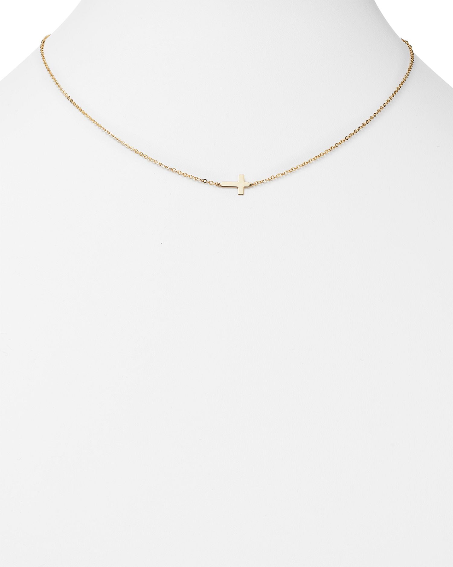 14K Yellow Gold Small Cross Necklace, 18 - Exclusive