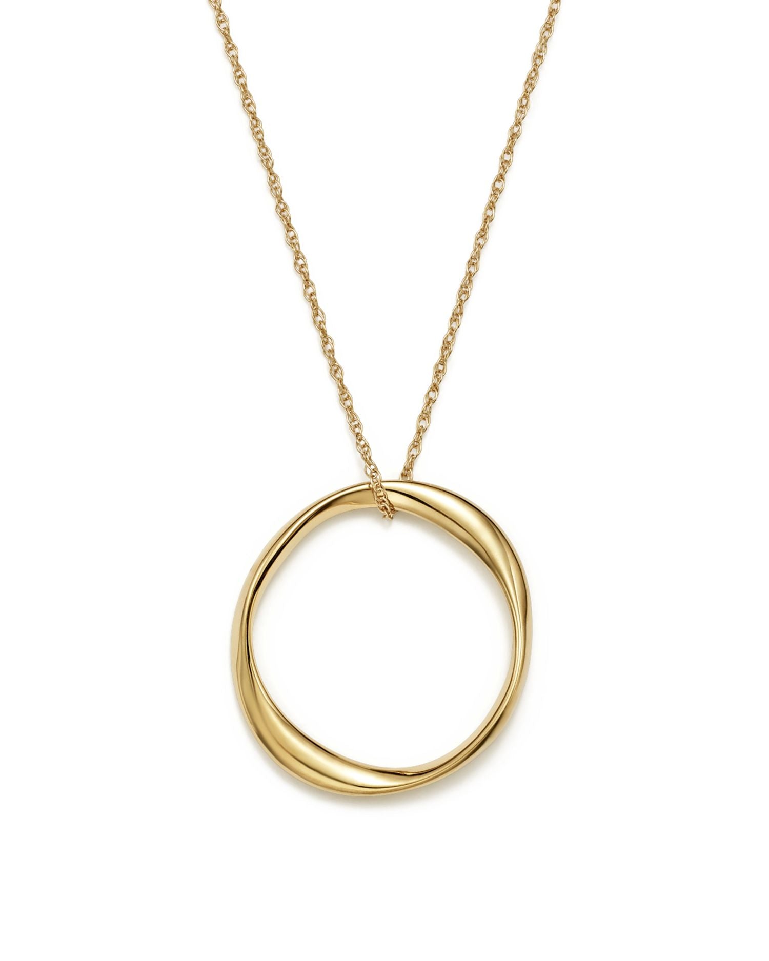 14K Yellow Gold Twisted Ring Pendant Necklace, 18' - Exclusive