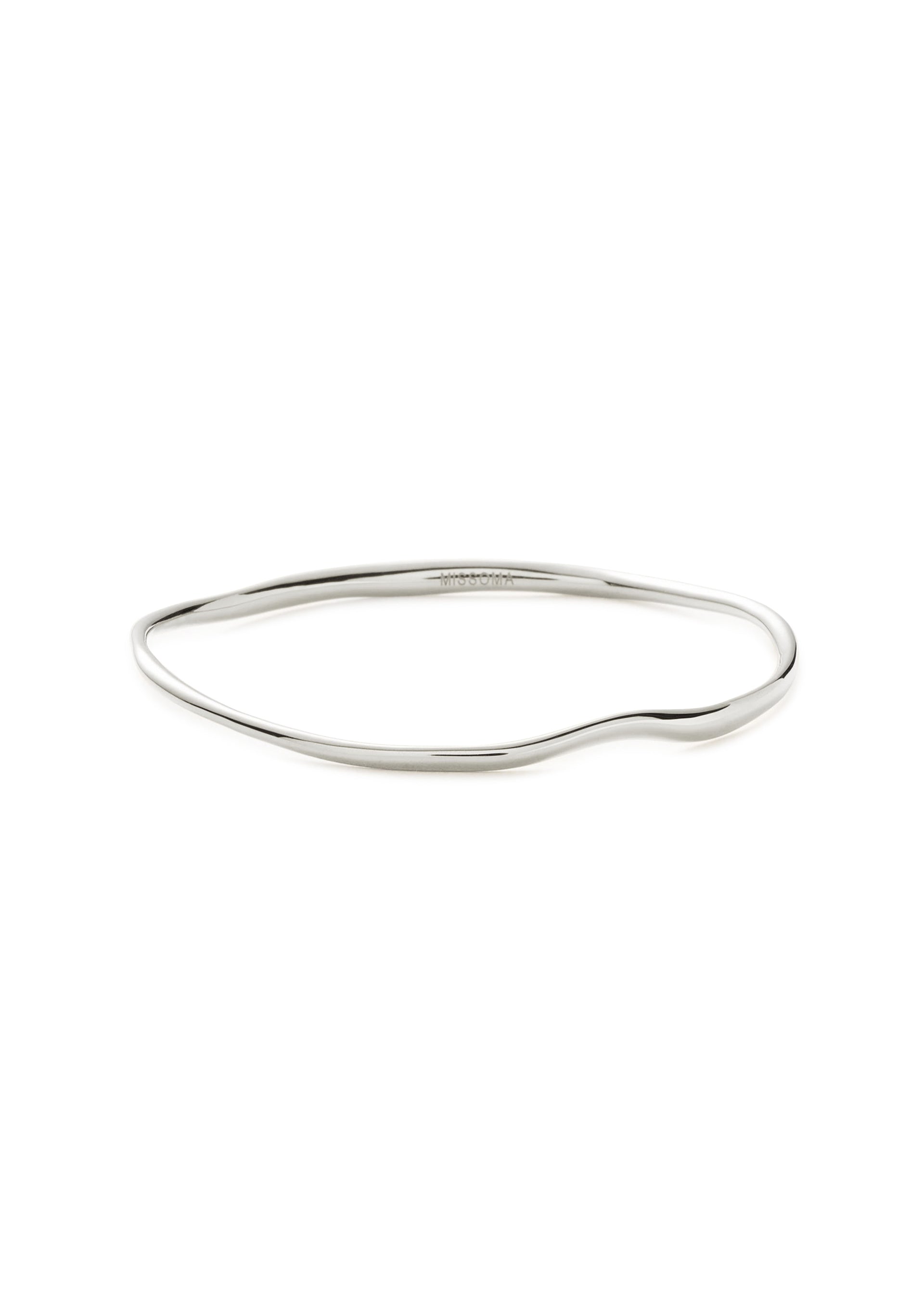 Molten Ripple Bangle rhodium-plated bangle