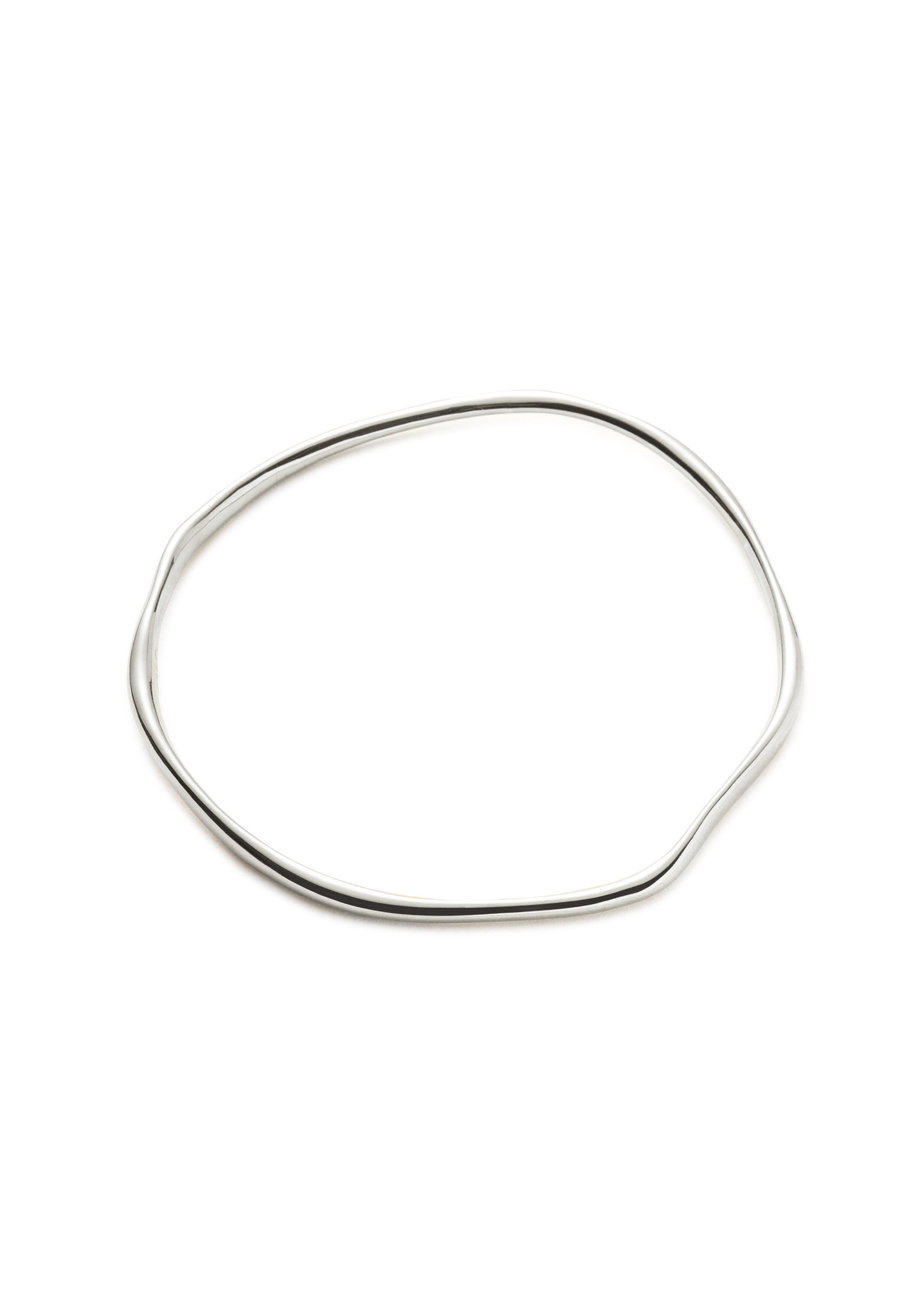 Molten Ripple Bangle rhodium-plated bangle