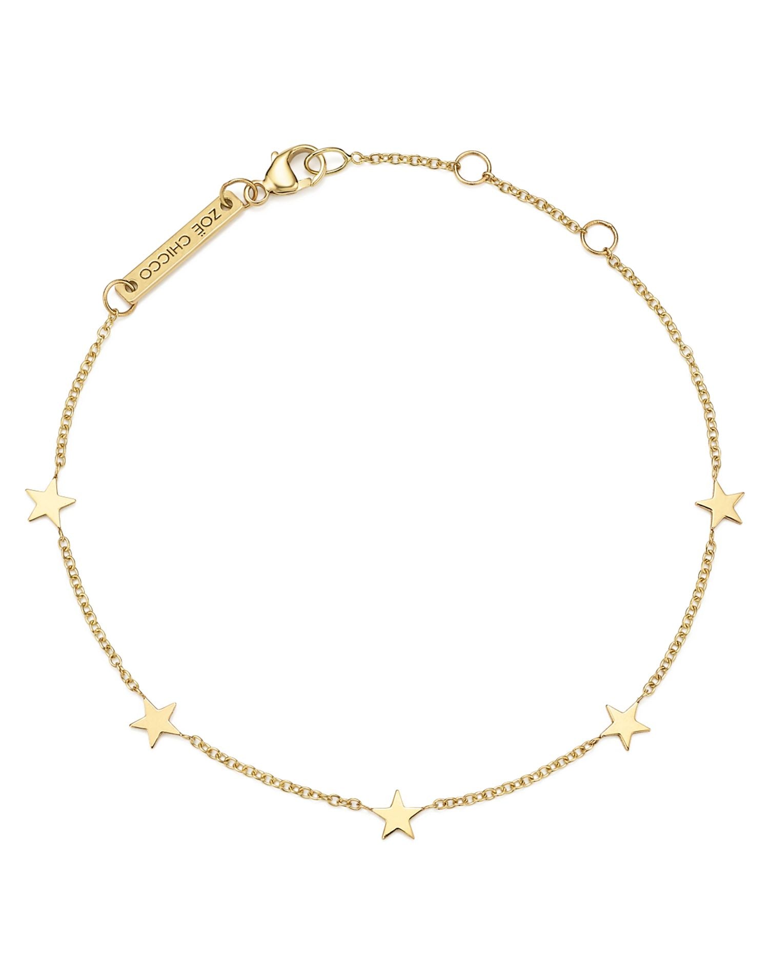 14K Yellow Gold Star Bracelet