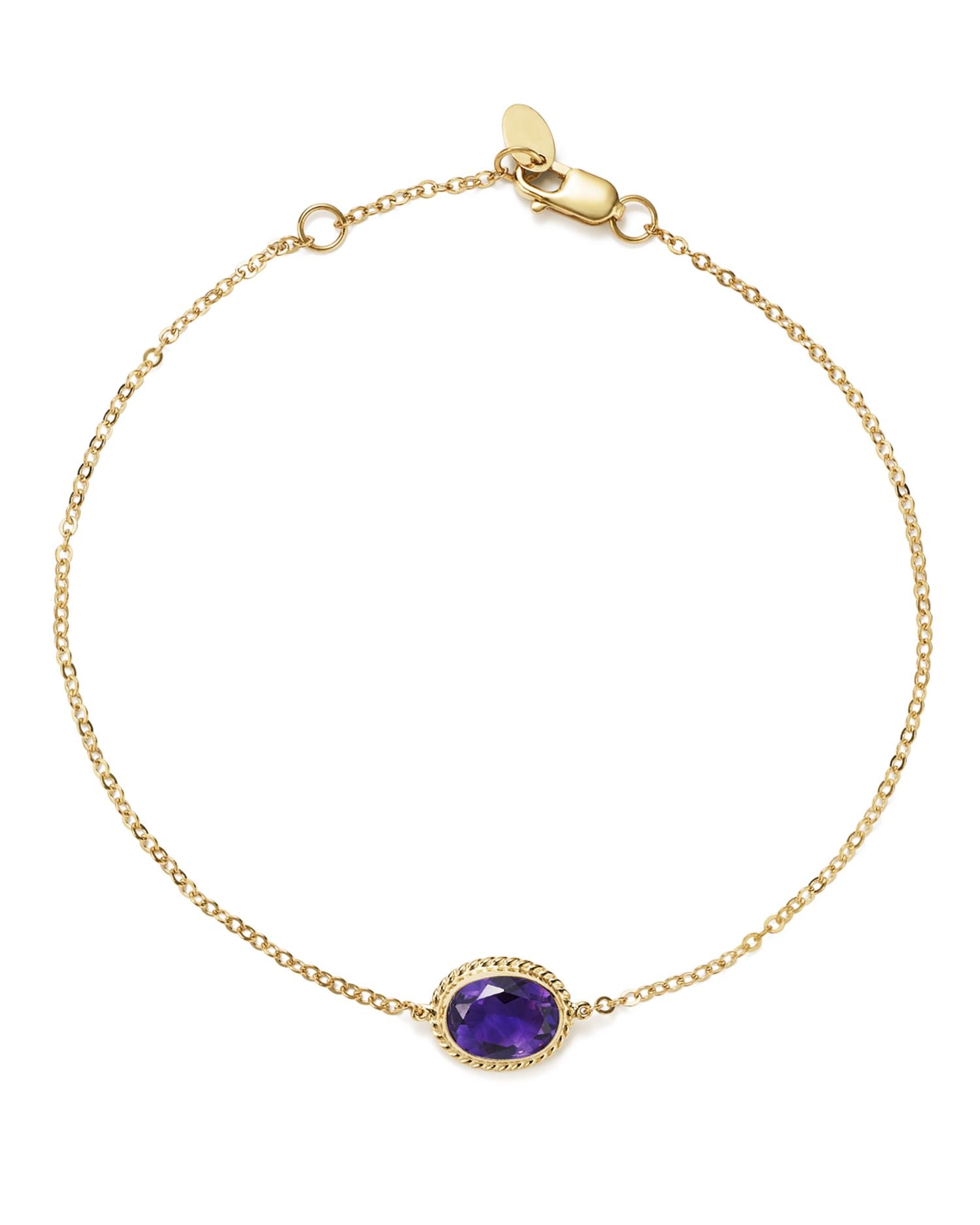Amethyst Oval Bracelet in 14K Yellow Gold - Exclusive