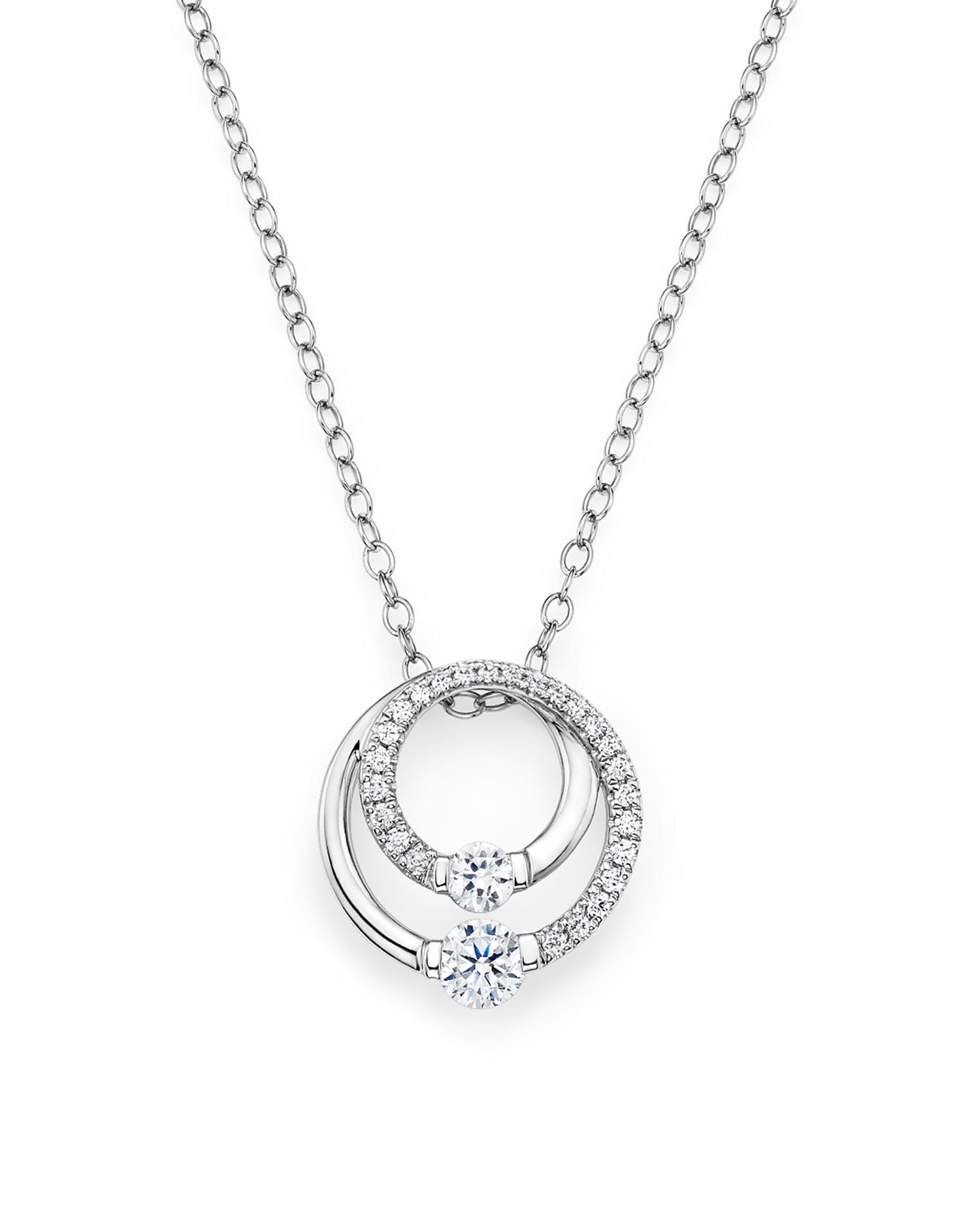 Diamond Circle Pendant Necklace in 14K White Gold, .30 ct. t.w. - Exclusive