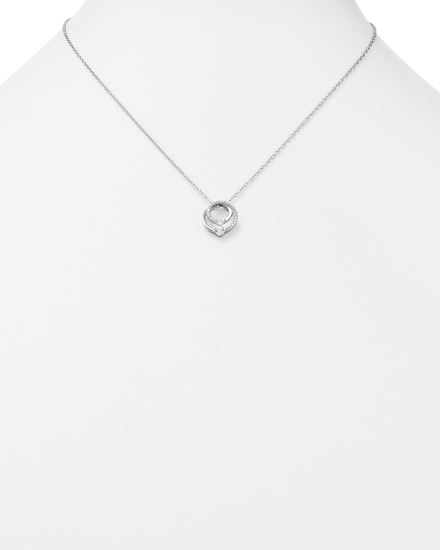 Diamond Circle Pendant Necklace in 14K White Gold, .30 ct. t.w. - Exclusive