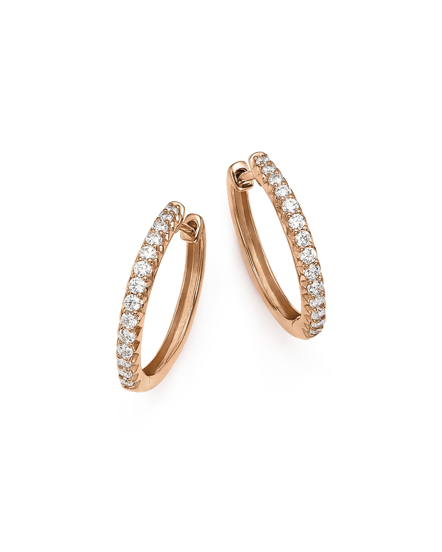 Diamond Hoop Earrings in 14K Rose Gold, .40 ct. t.w. - Exclusive