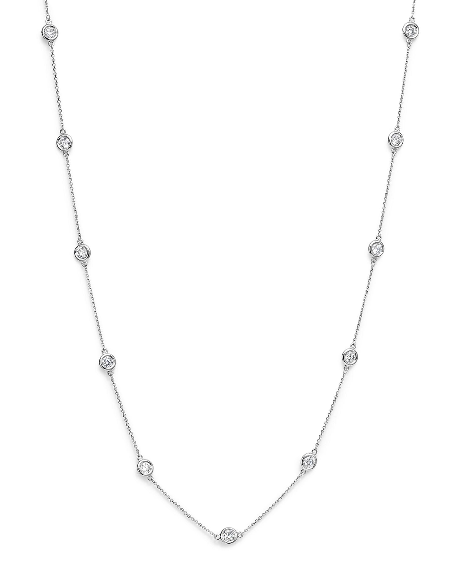 Diamond Station Necklace in 14K White Gold, 2.60 ct. t.w. - Exclusive