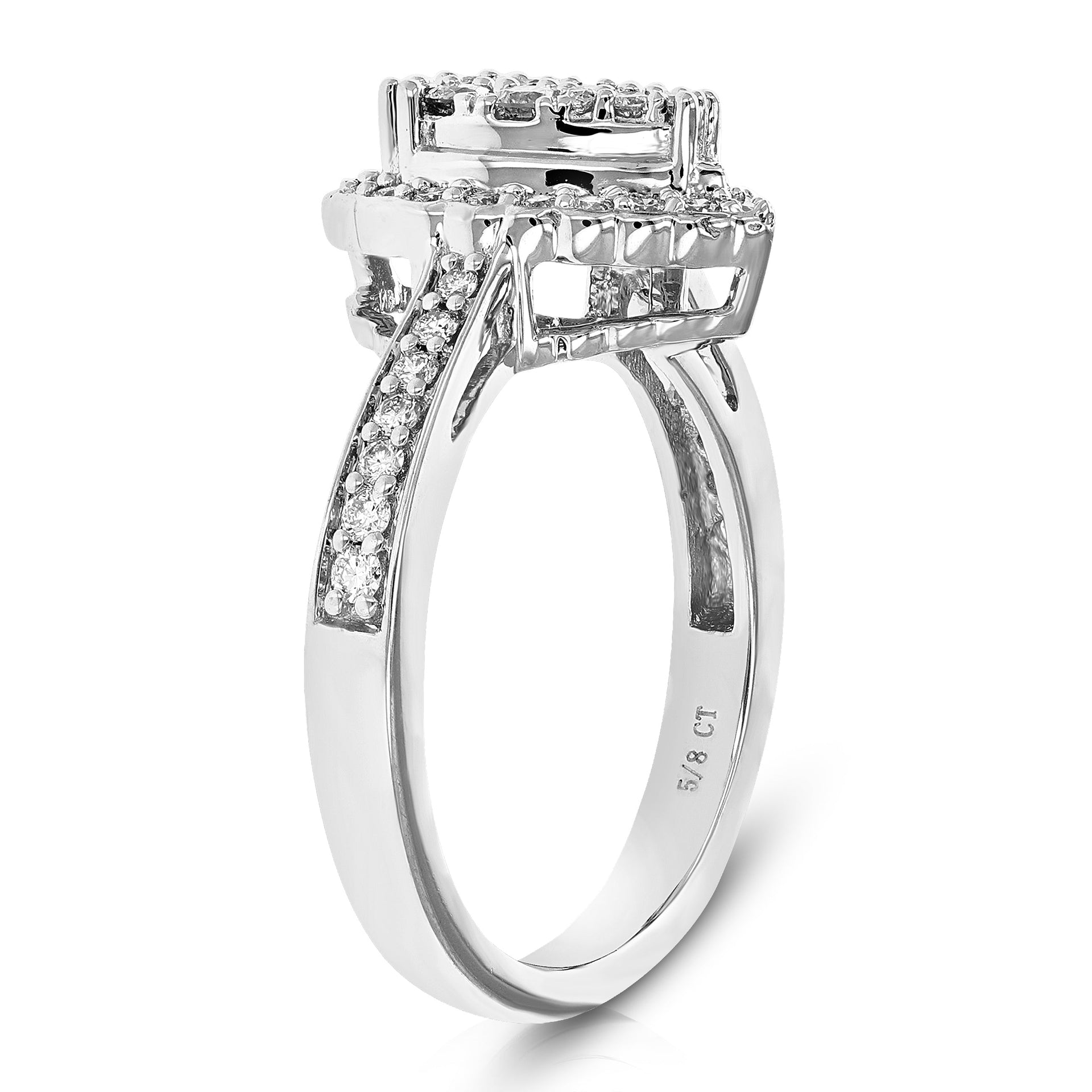5/8 cttw Round Cut Lab Grown Diamond Engagement Ring .925 Sterling Silver Prong Set