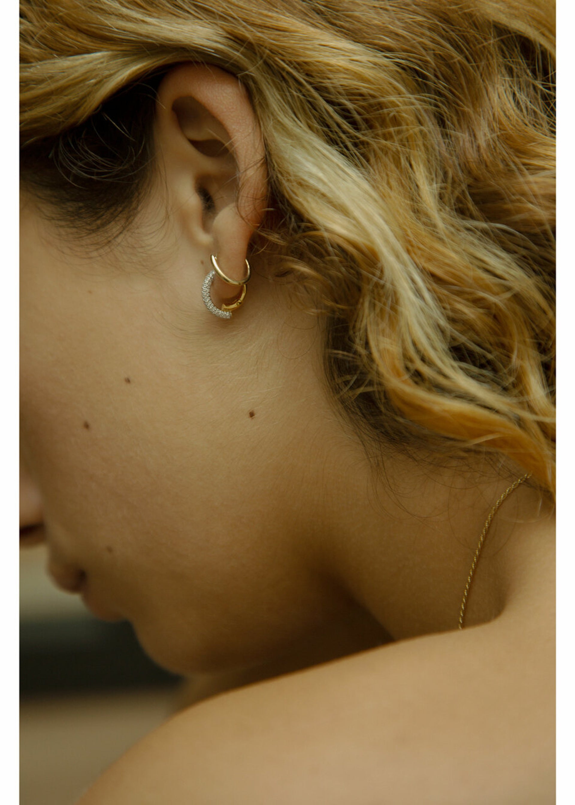 Chaos small gold vermeil hoop earrings