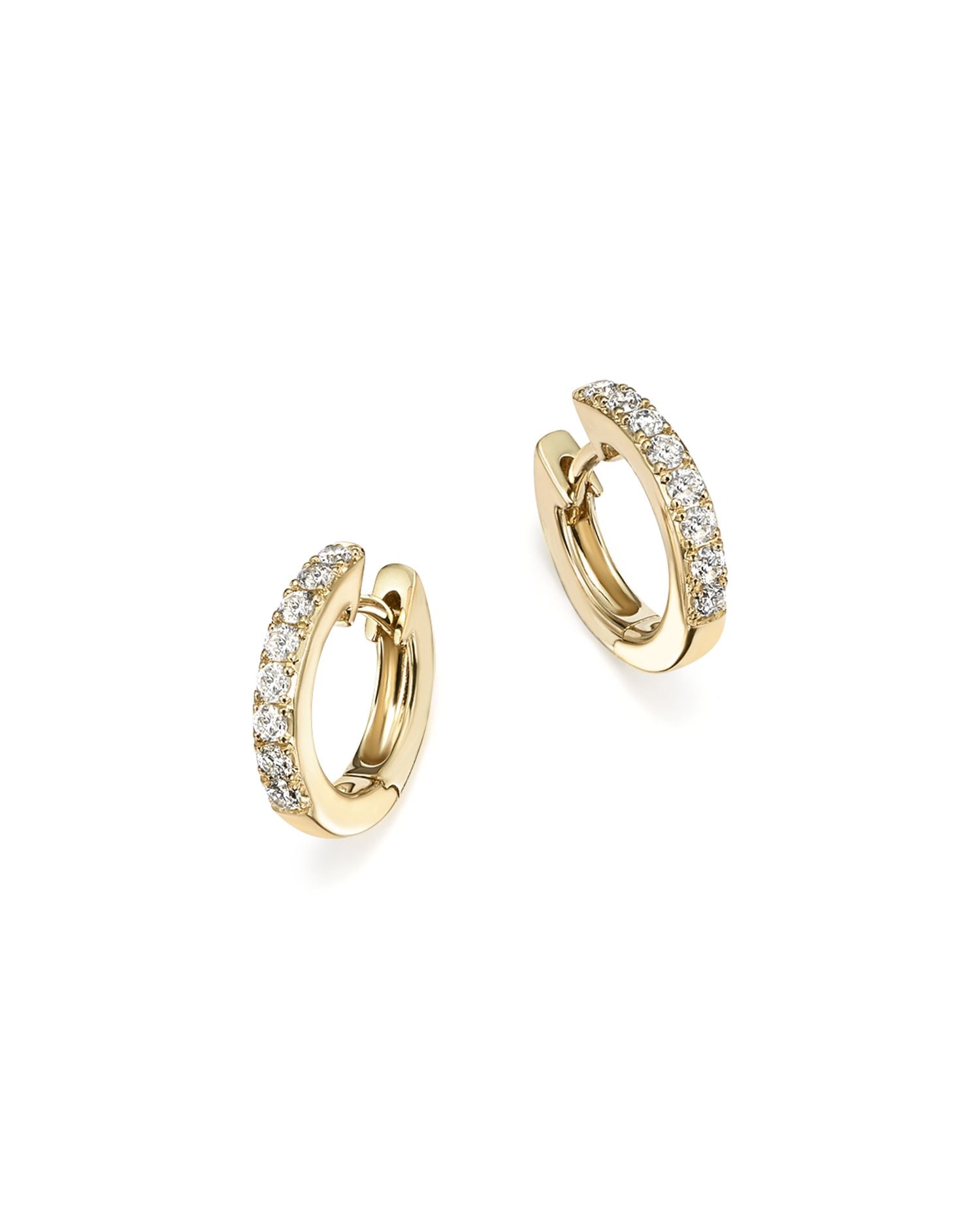 Diamond Mini Hoop Earrings in 14K Gold, 0.15 ct. t.w. - Exclusive