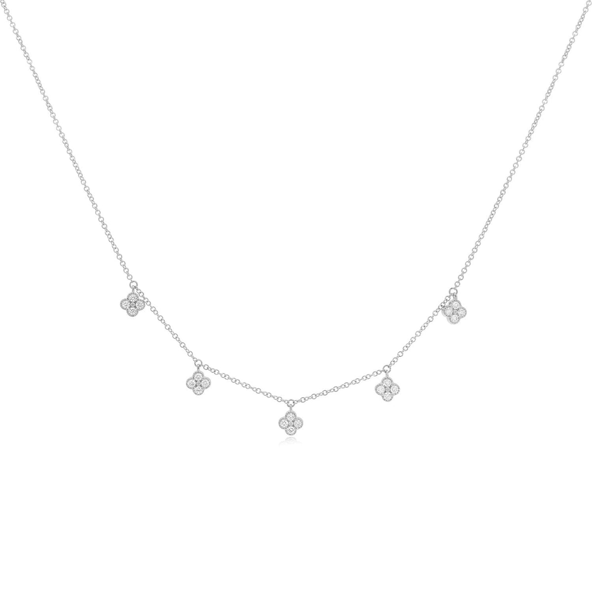 Diamond Clover Dangle Necklace