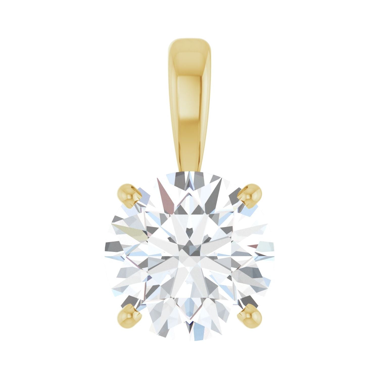 14k Gold 2 CT Lab-grown Diamond Pendant