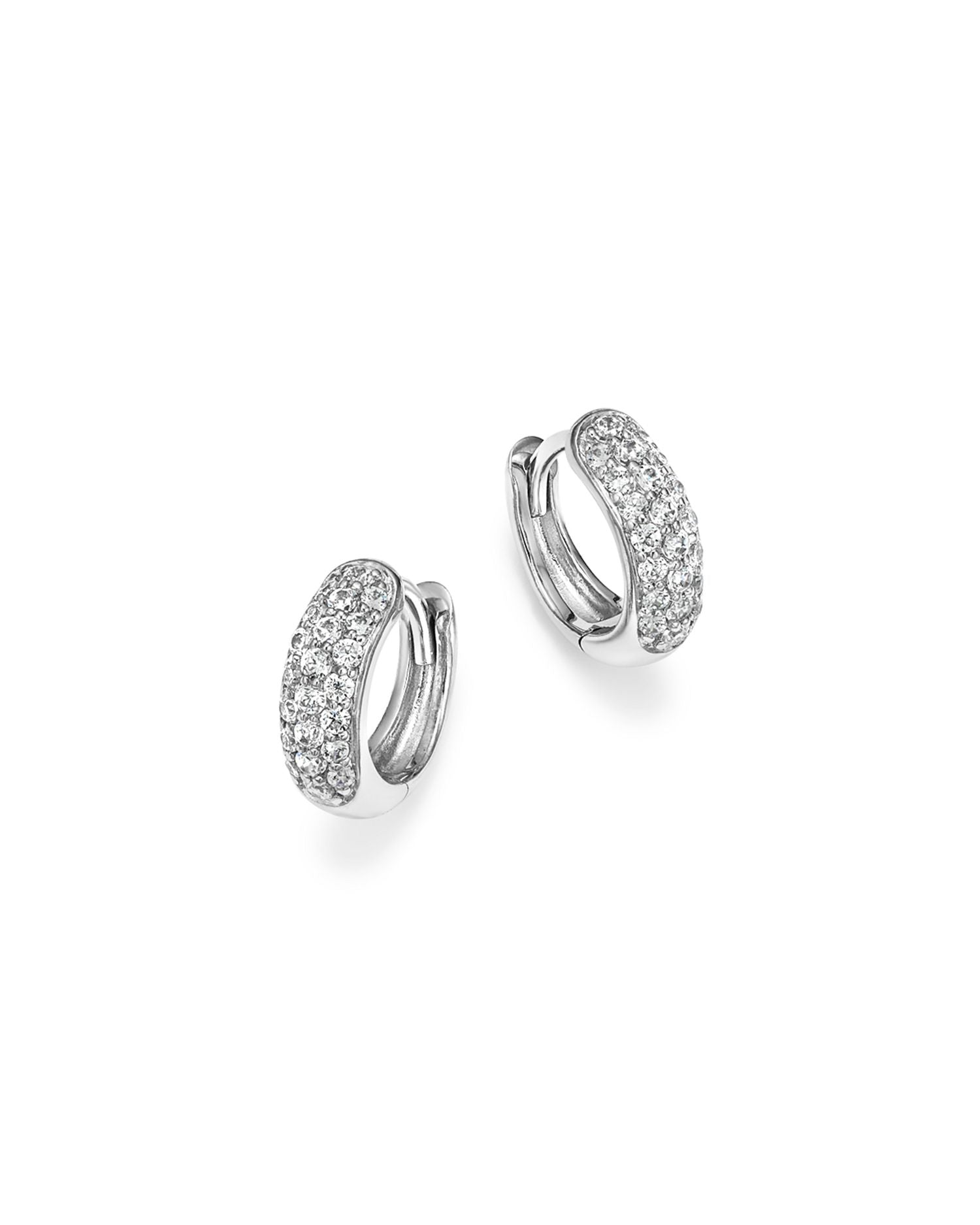 Diamond Mini Pavé Hoop Earring Collection in 14K Gold, .35 ct. t.w. - Exclusive
