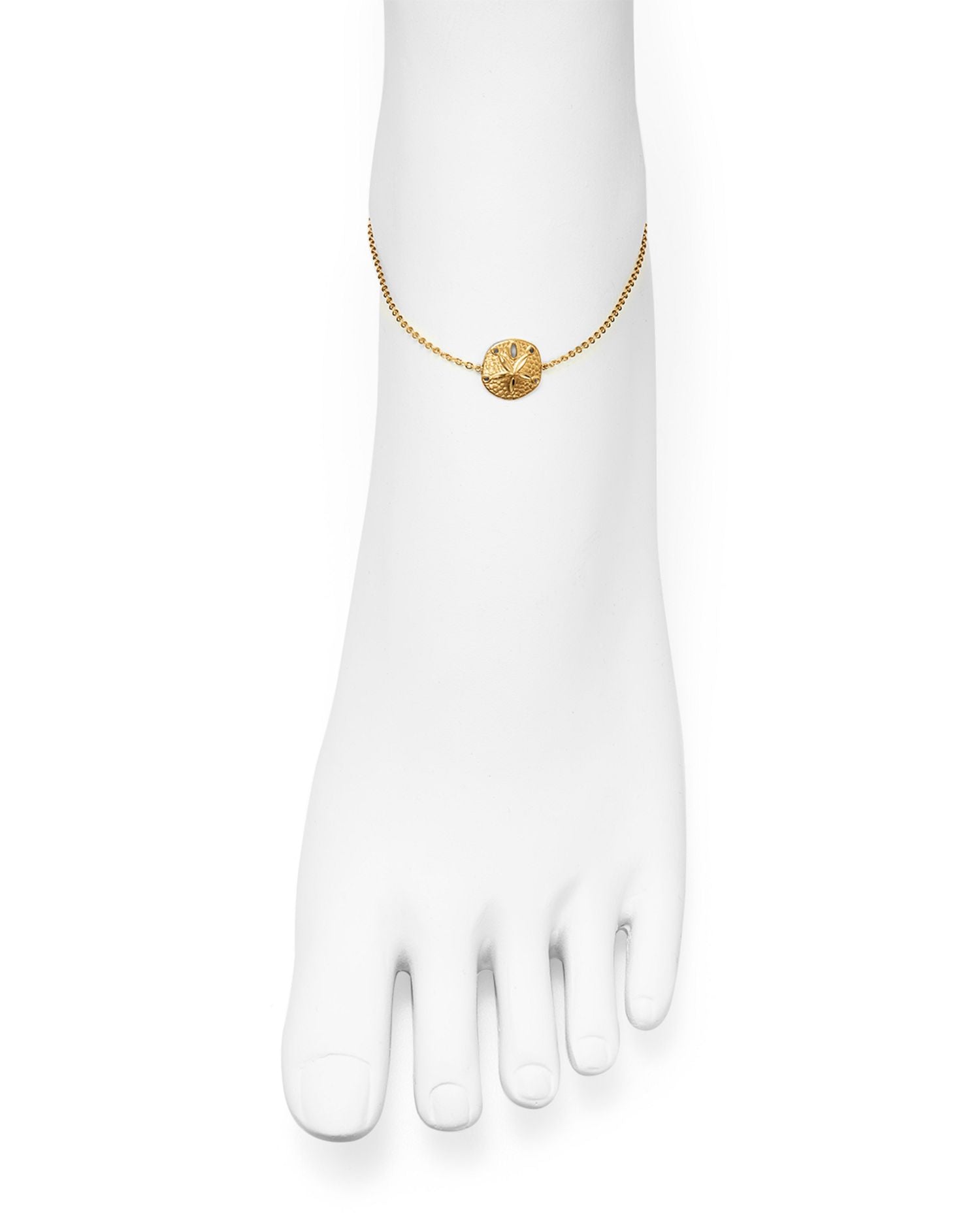 14K Yellow Gold Sand Dollar Ankle Bracelet - Exclusive