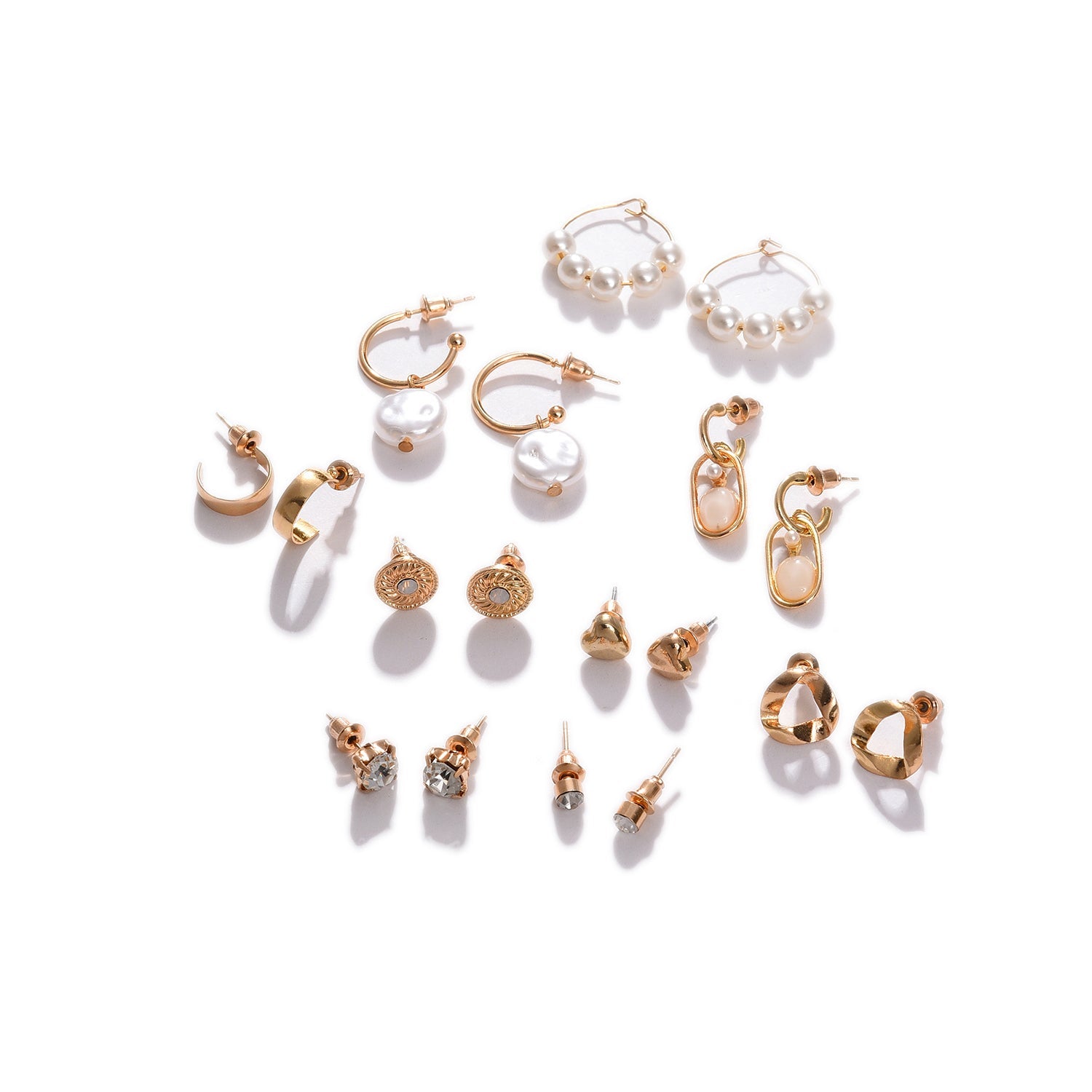 Gold-toned Contemporary Studs Earrings