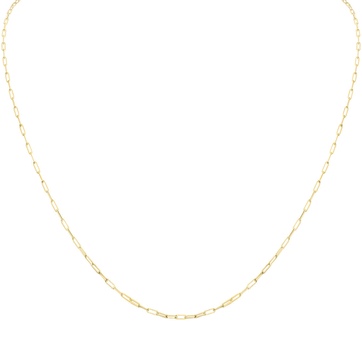 14K Yellow Gold 1.5Mm Paperclip Necklace With Lobster Clasp - 20 Inch