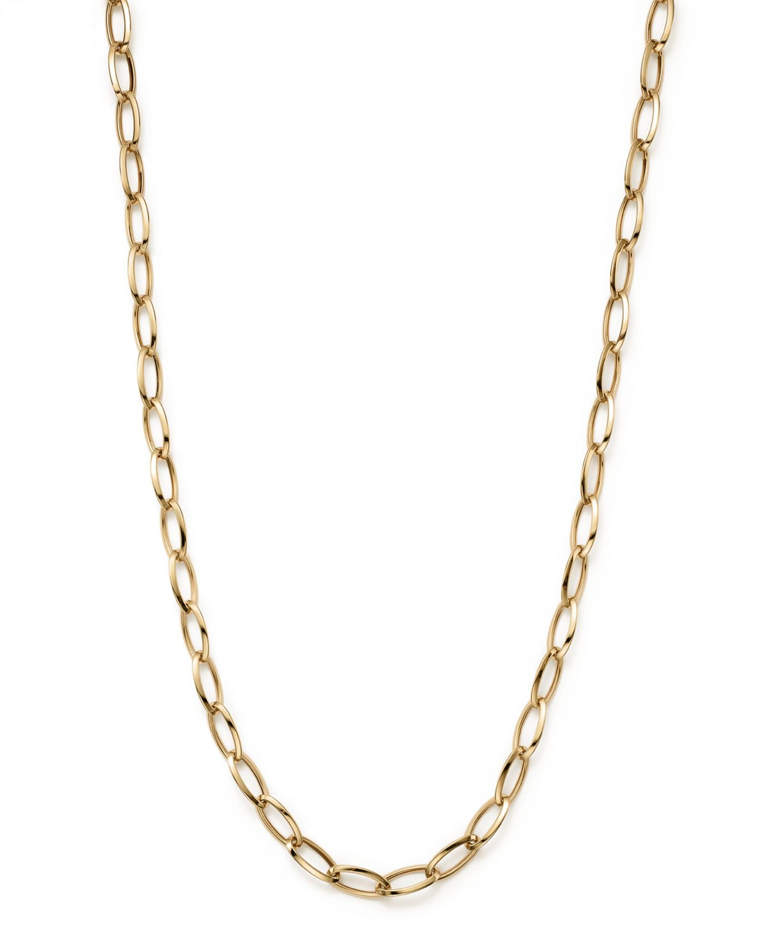 18K Yellow Gold Long Link Chain Necklace, 31'