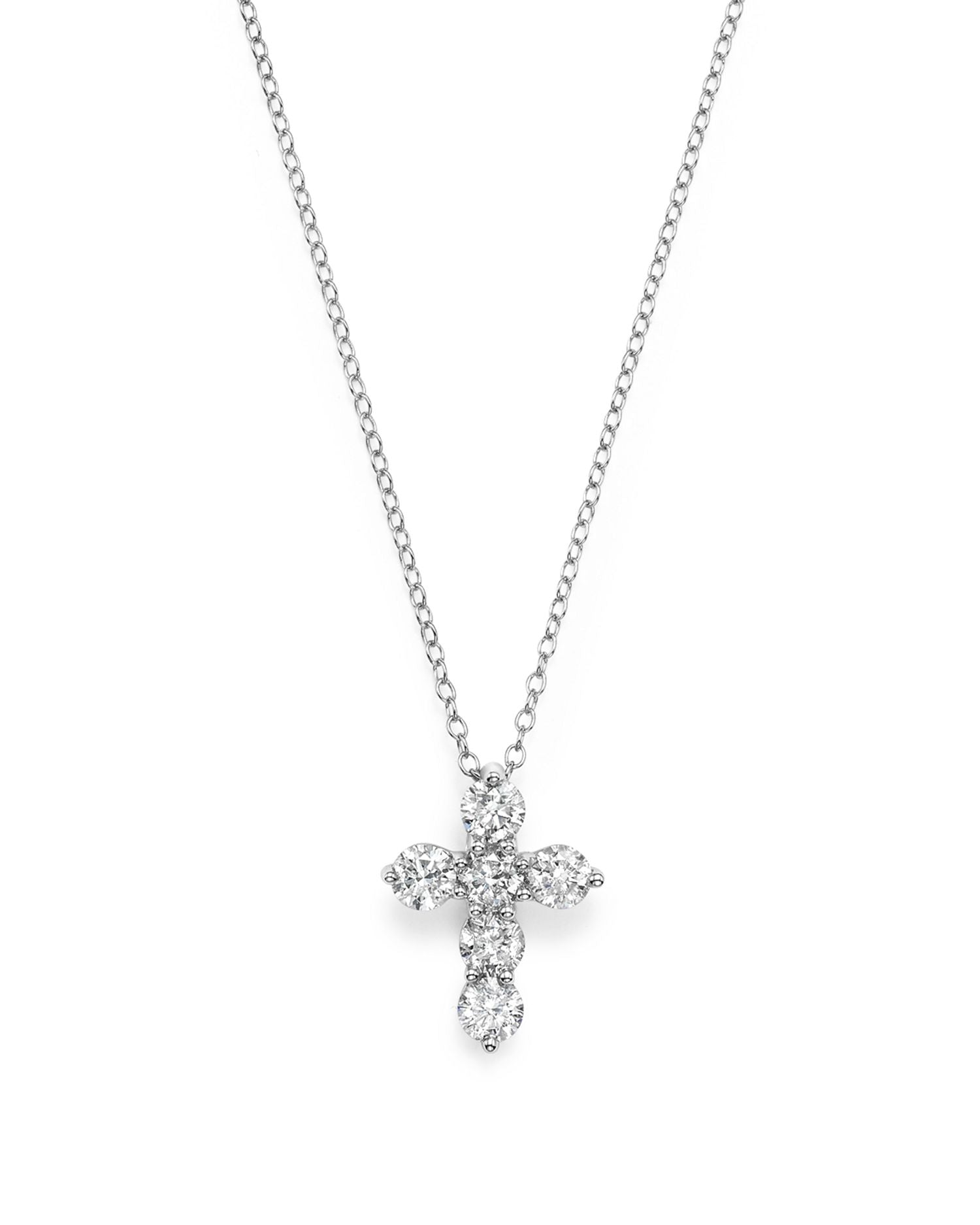 Diamond Cross Pendant Necklace in 14K White Gold, 1.0 ct. t.w. - Exclusive