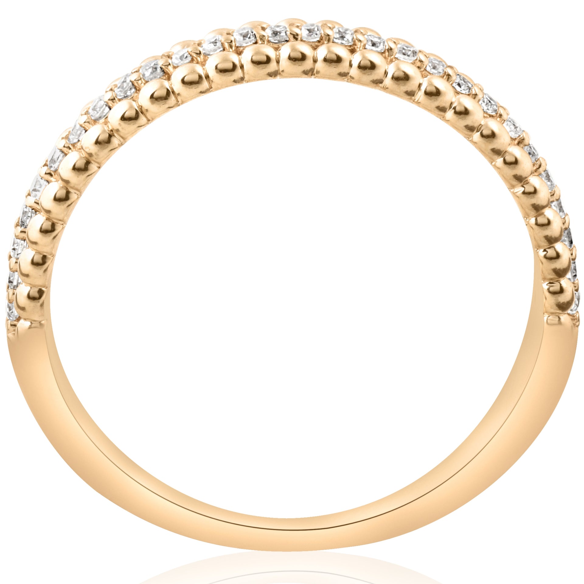 14K Yellow 1/6 CTW Diamond Beaded Wedding Ring