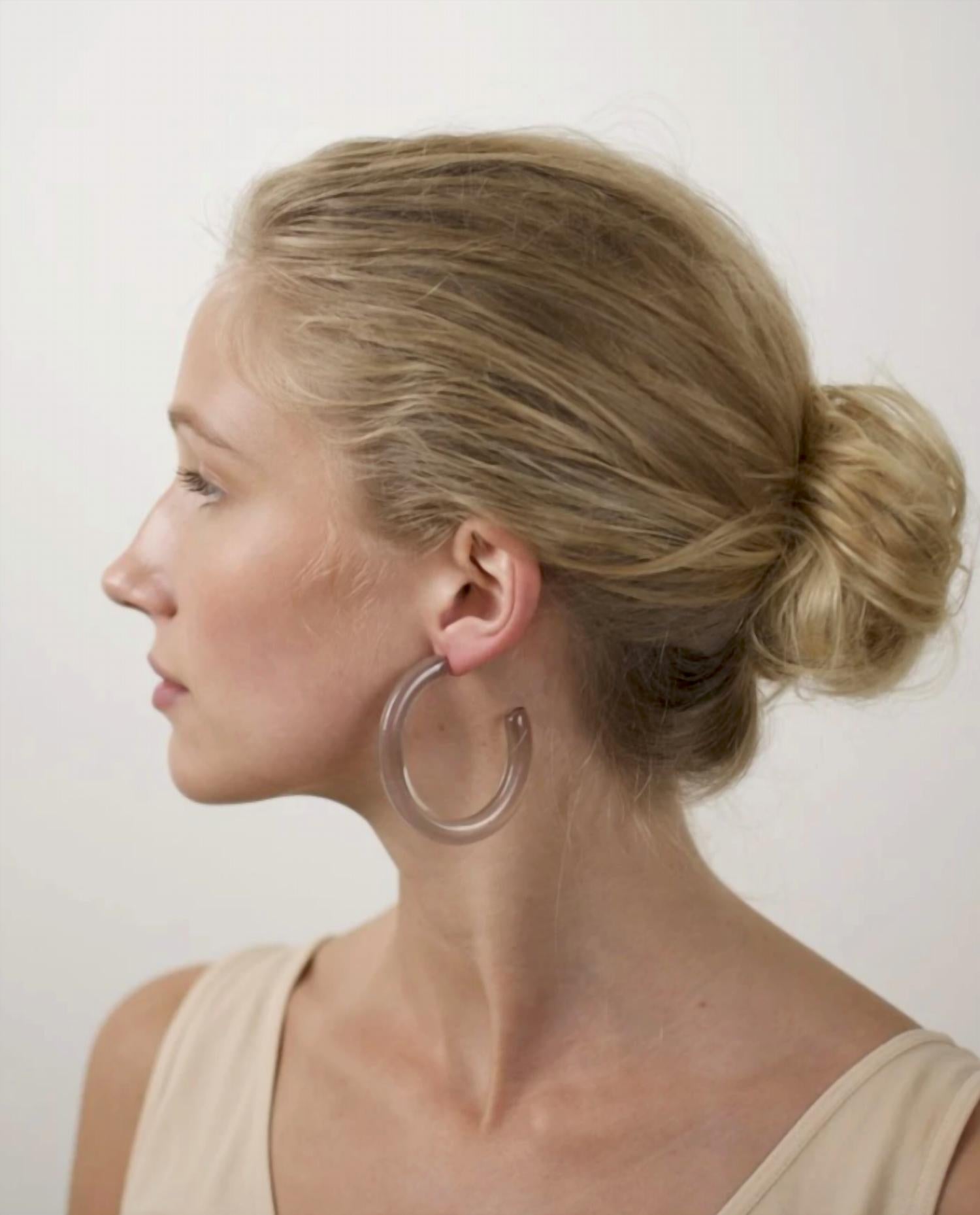 Women's Form Hoops Earrings In Clear