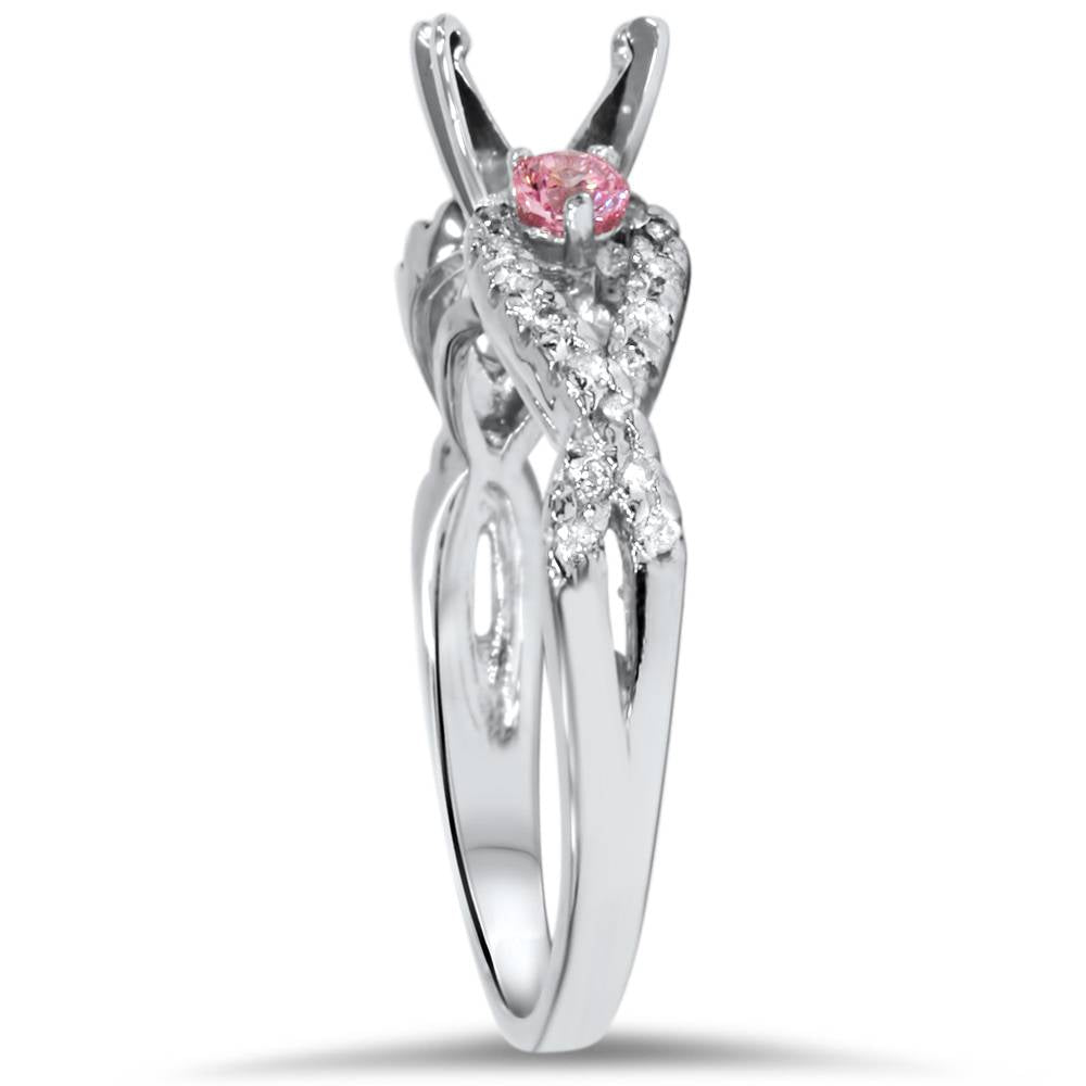 3/8 ct Pink Sapphire & Diamond Infinity Ring Setting 14K White Gold