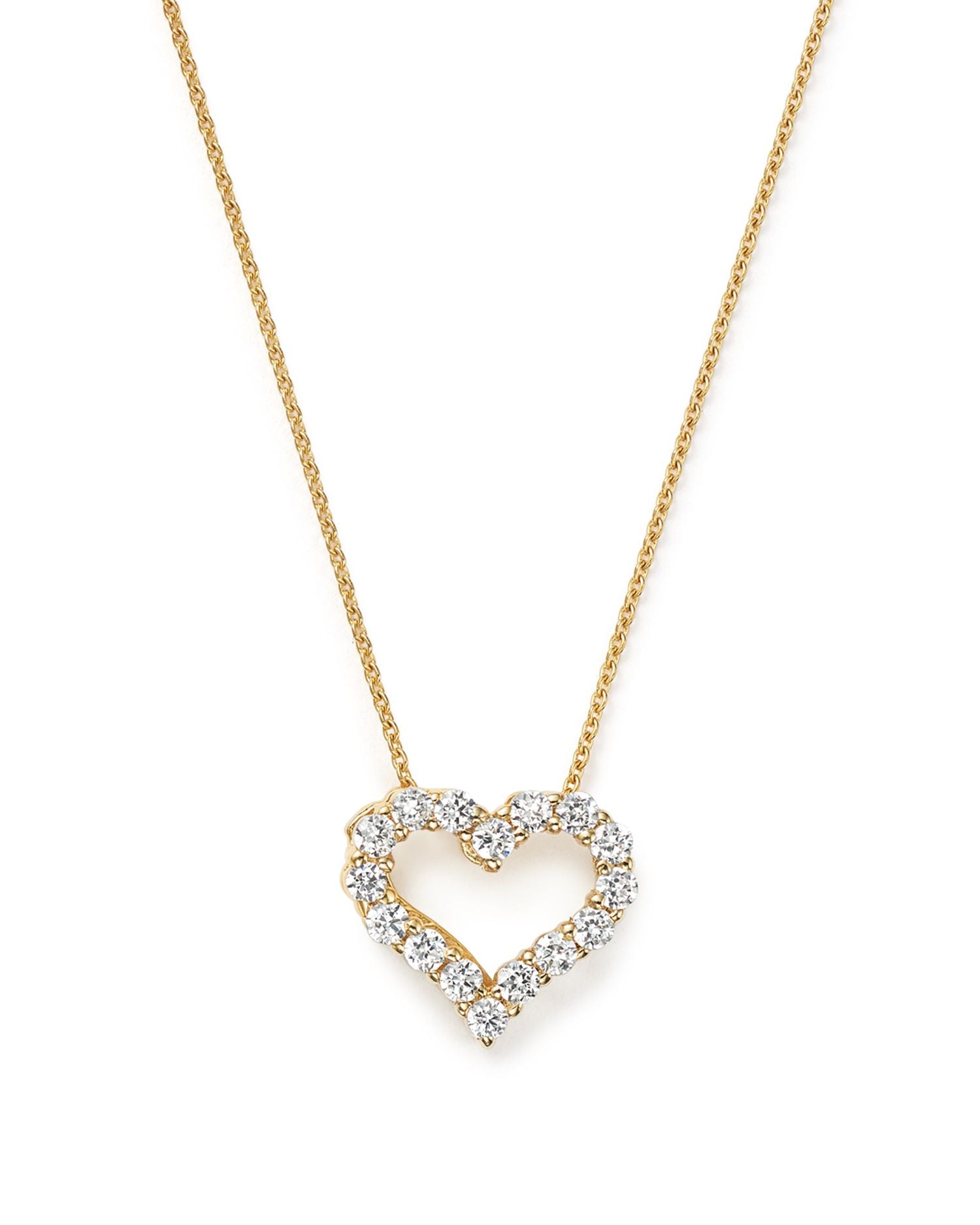 Diamond Heart Pendant Necklace in 14K Yellow Gold, .25 ct. t.w. - Exclusive