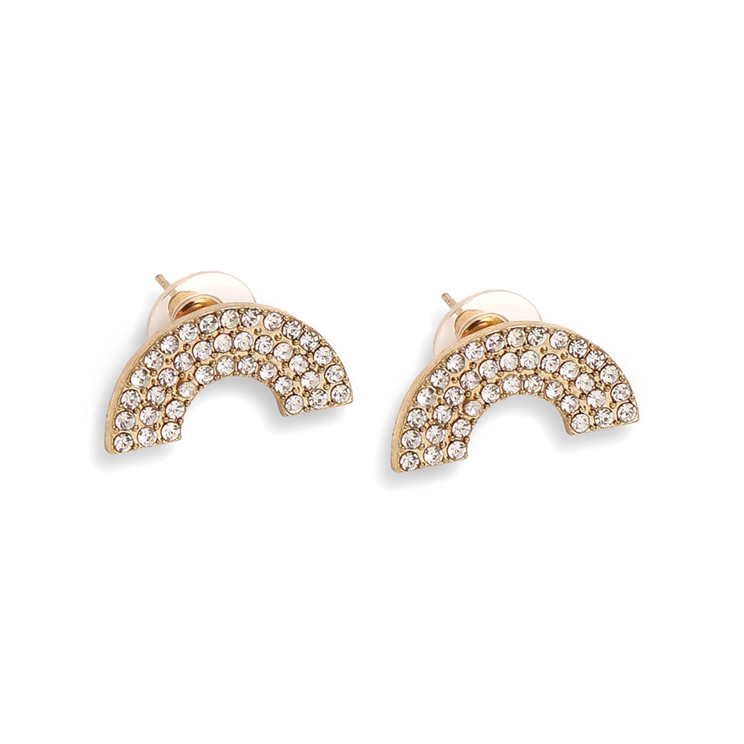 Silver Color Gold Plated Party Designer Stone Stud For Women's