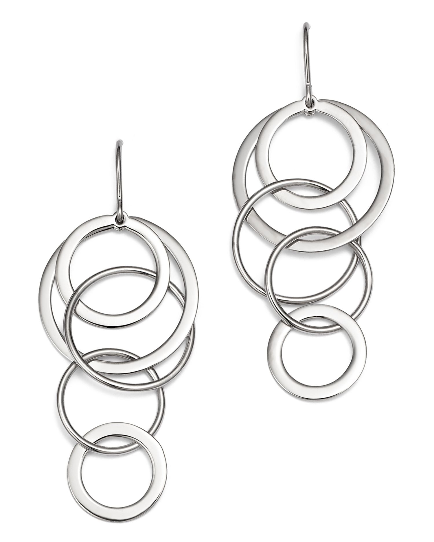 Sterling Silver Cascading Circle Drop Earrings - Exclusive