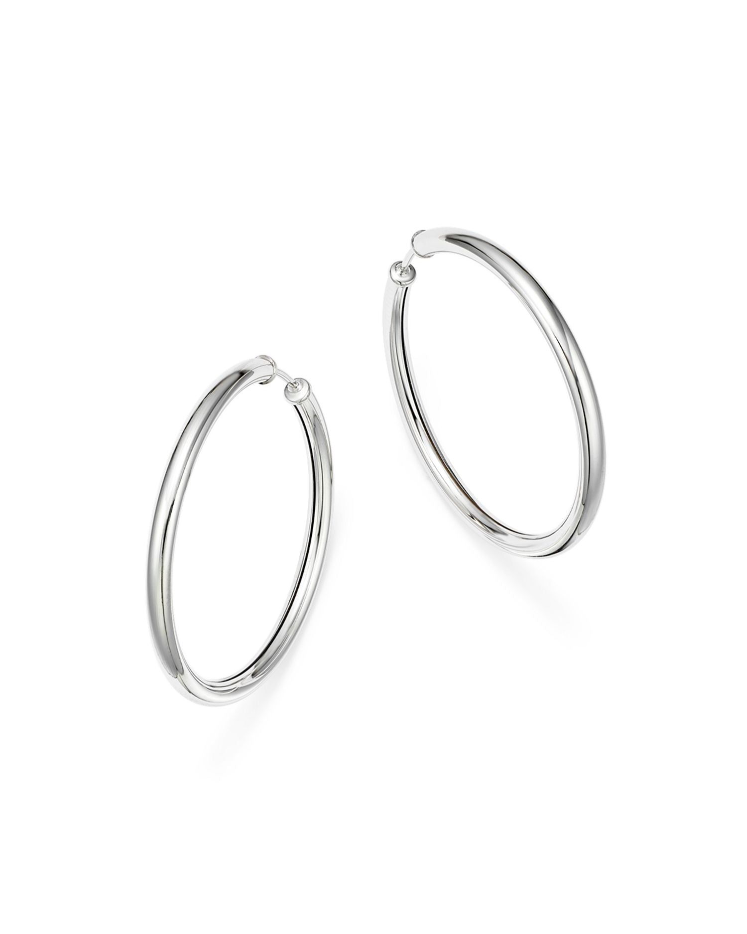 Sterling Silver Endless Tube Hoop Earrings - Exclusive