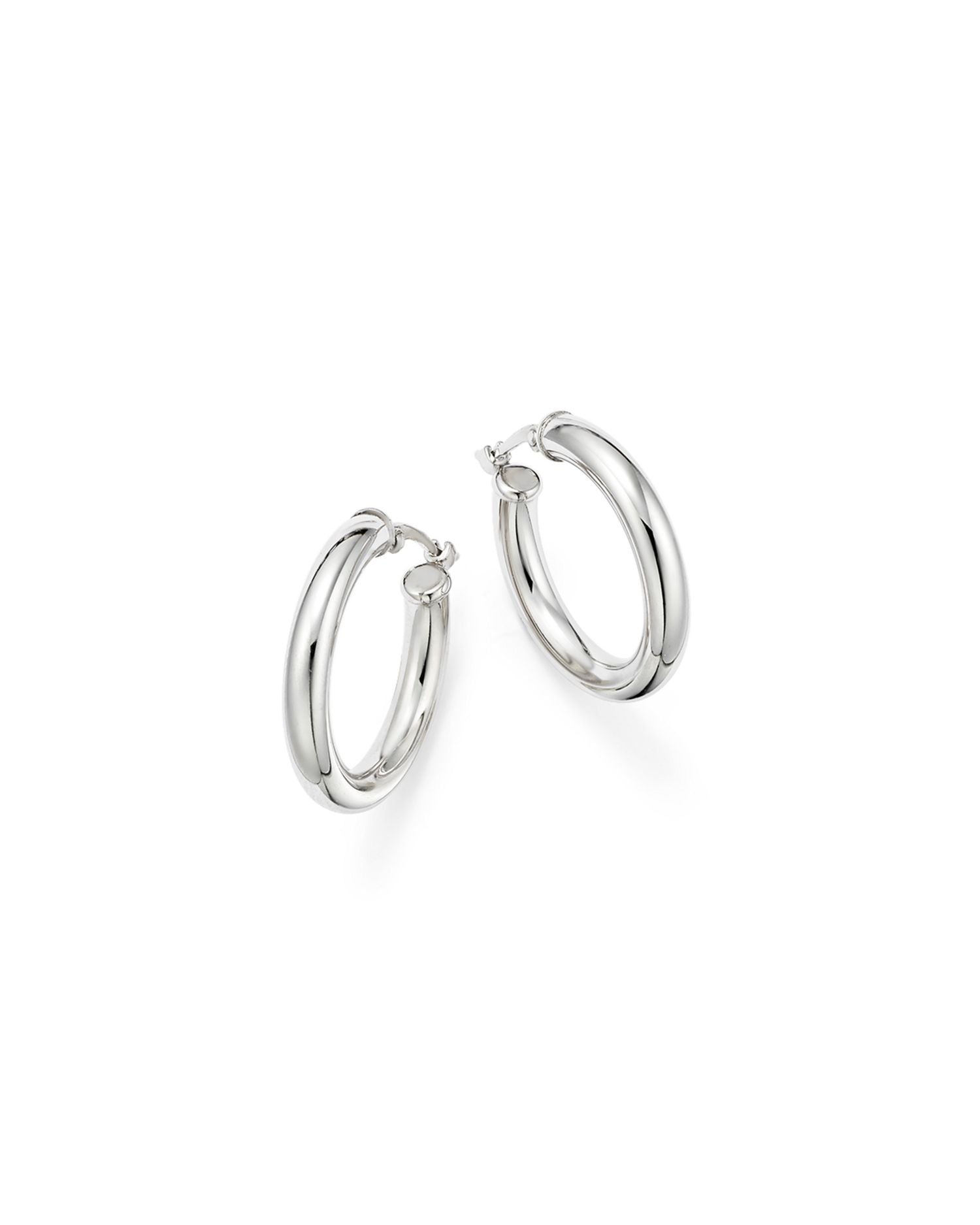 Sterling Silver Tube Hoop Earrings - Exclusive