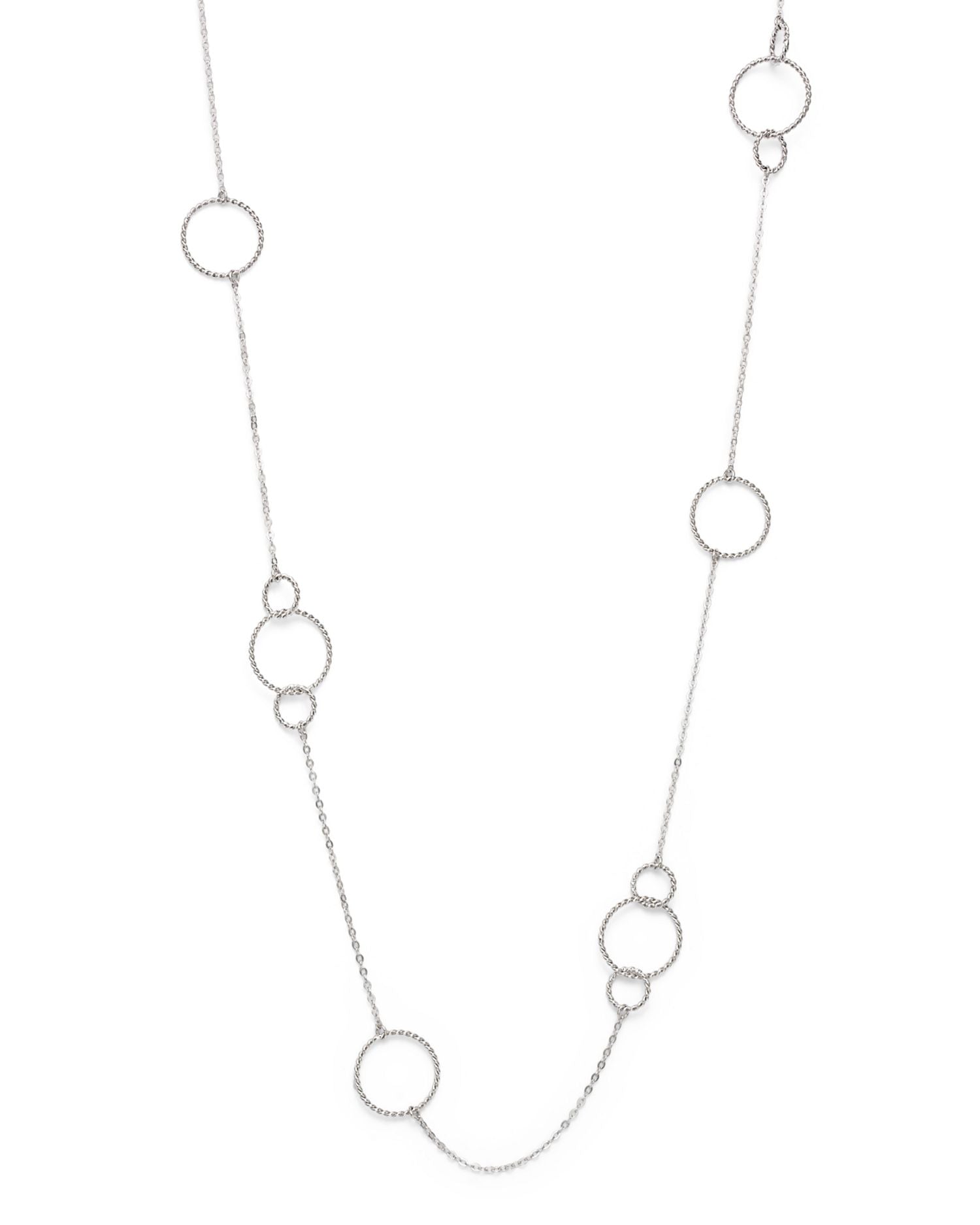 Sterling Silver Twisted Circles Station Necklace, 36' - Exclusive