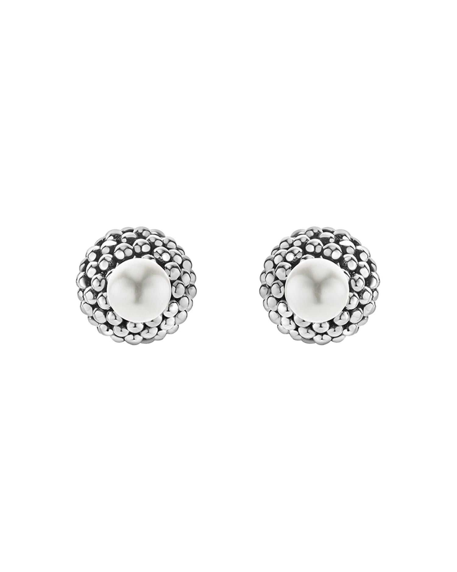 Sterling Silver Signature Caviar Cultured Freshwater Pearl Front-Back Earrings